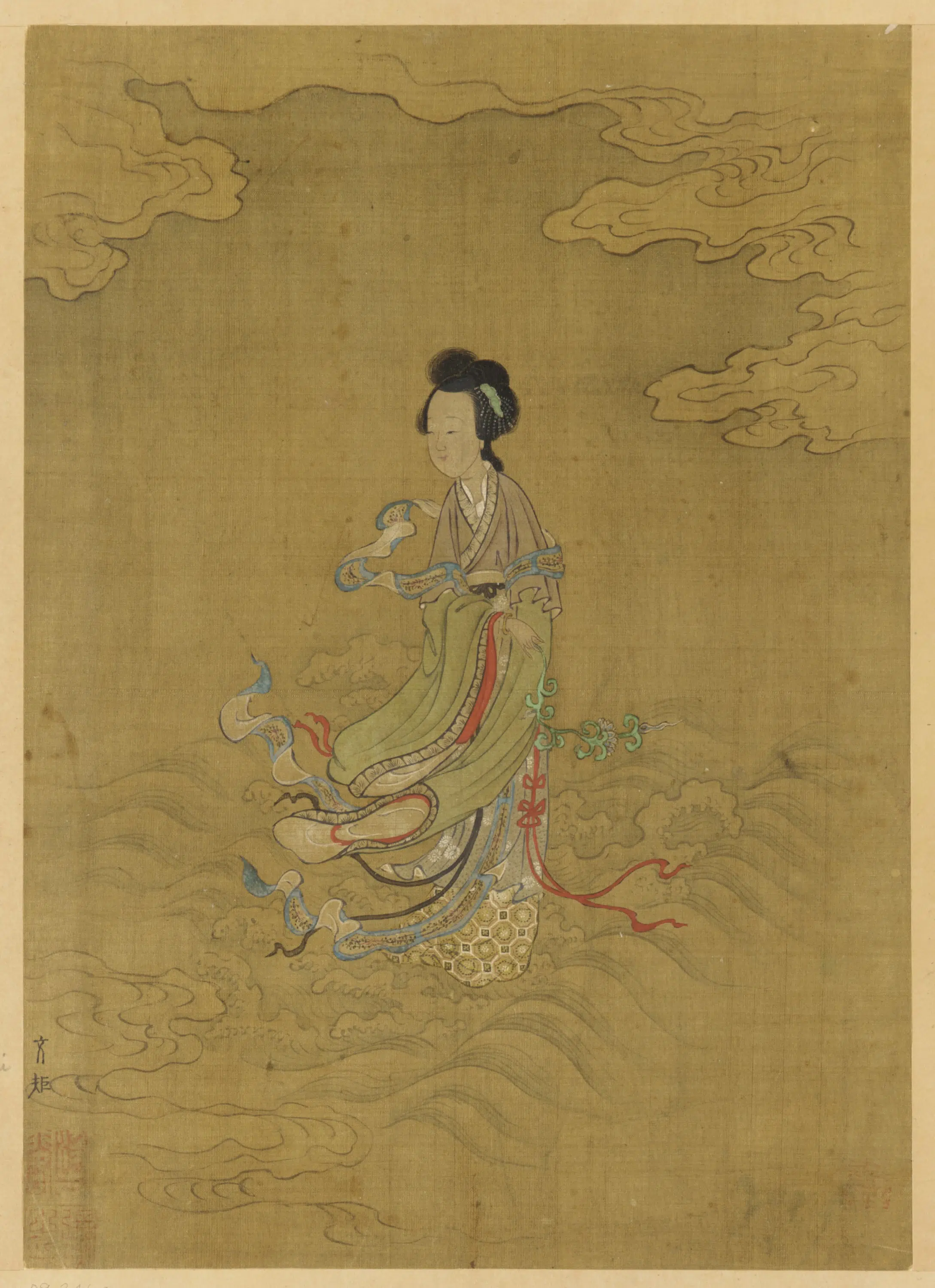 五代十国【周文矩】《凌波仙人图》