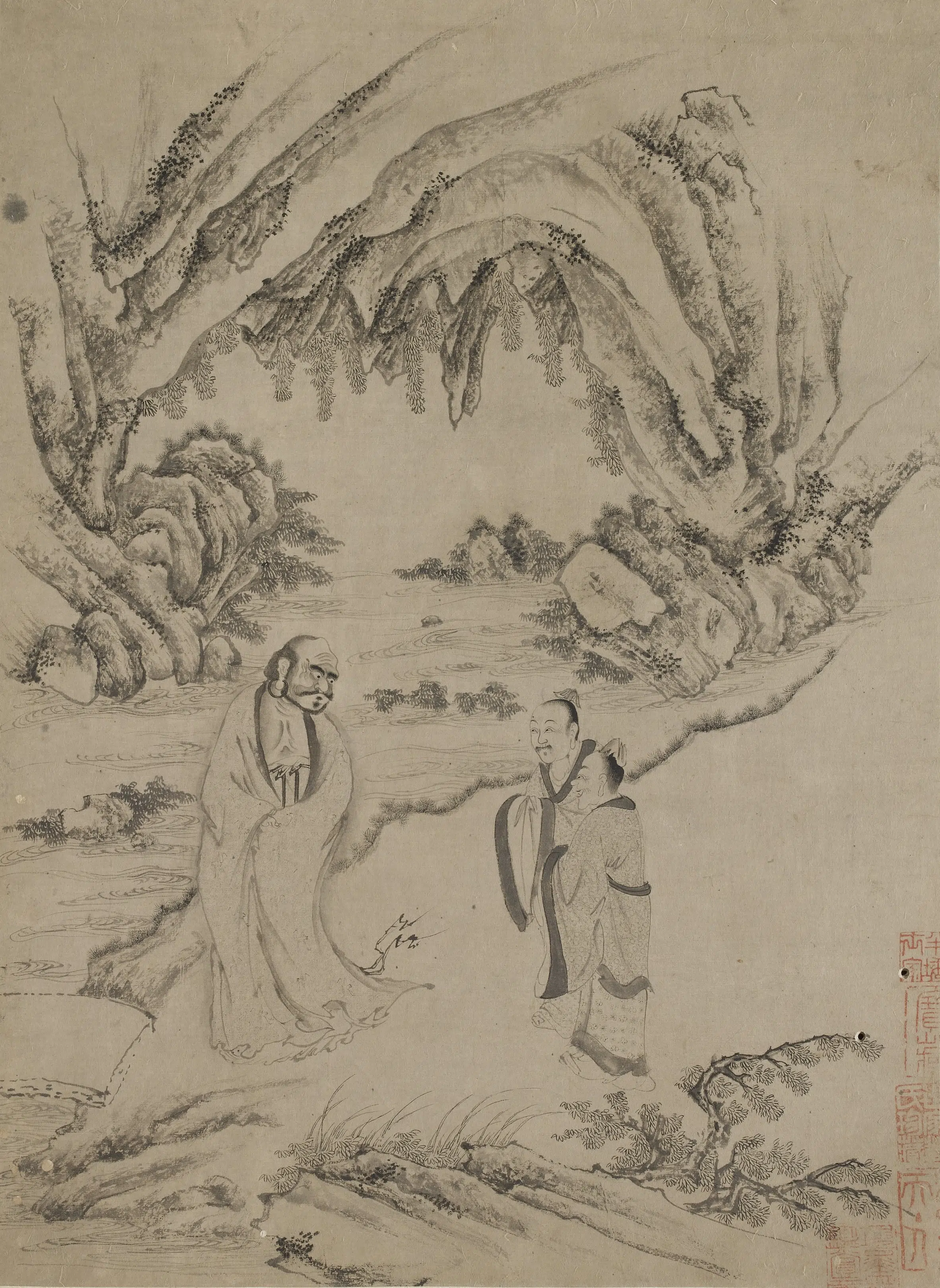 宋朝【李公麟】《十八罗汉图册-2》 第8张 宋朝【李公麟】《十八罗汉图册-2》 第8张