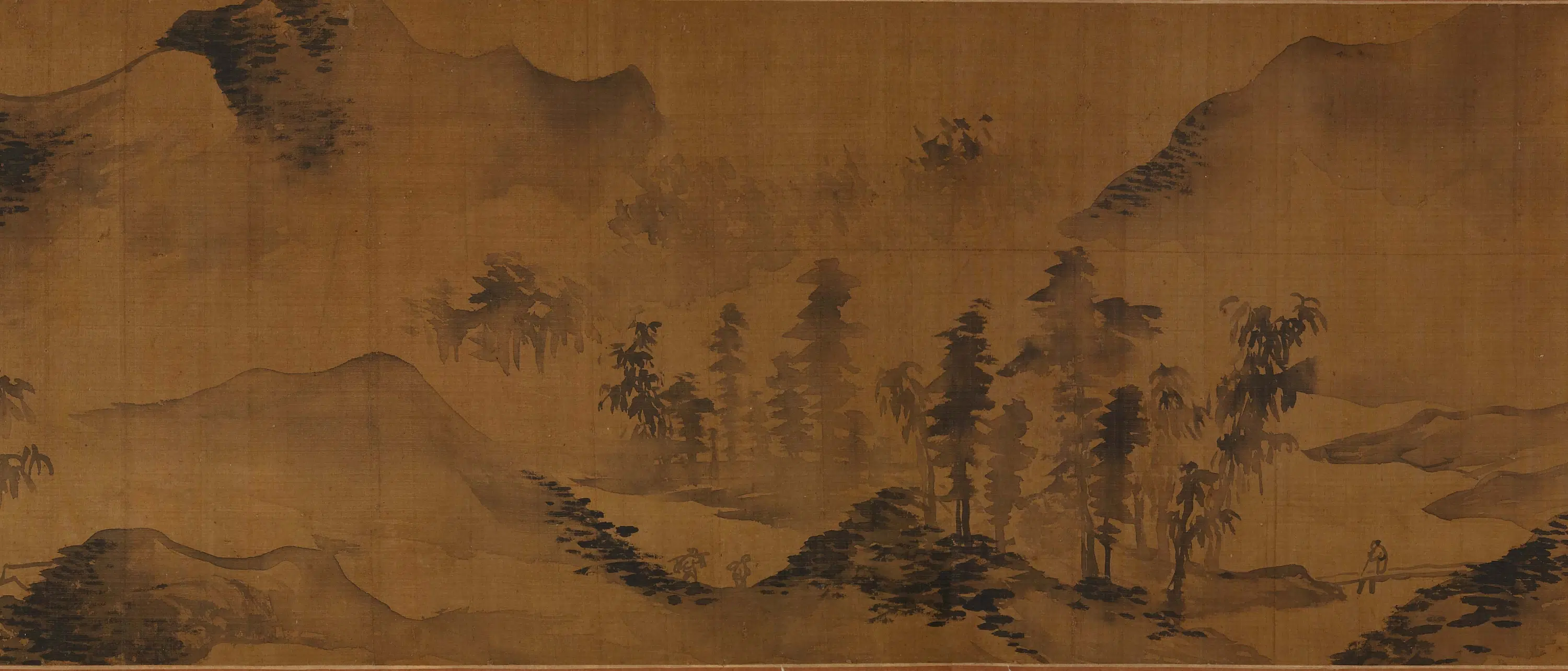 明朝【陈淳】《仿米父子溪山烟雨图(传)》 第3张