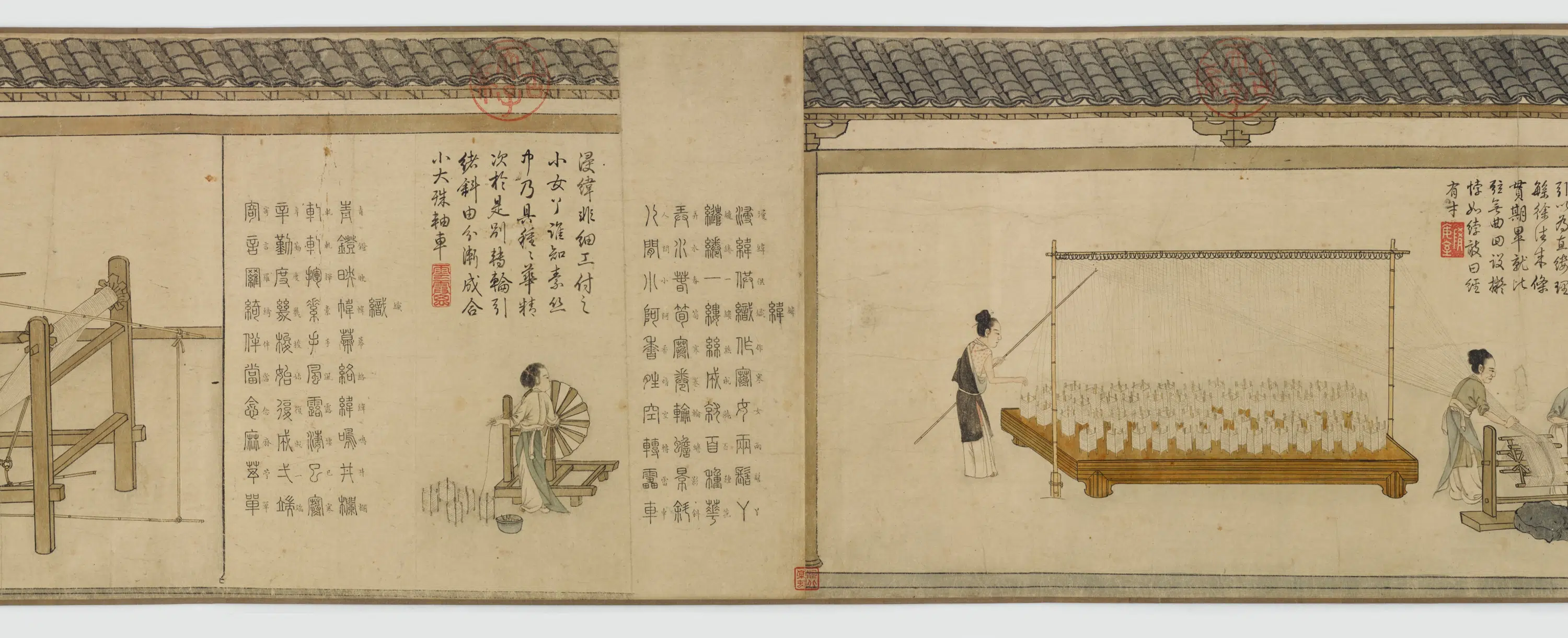 元朝【程棨】《摹楼璹蚕织图卷》 第16张