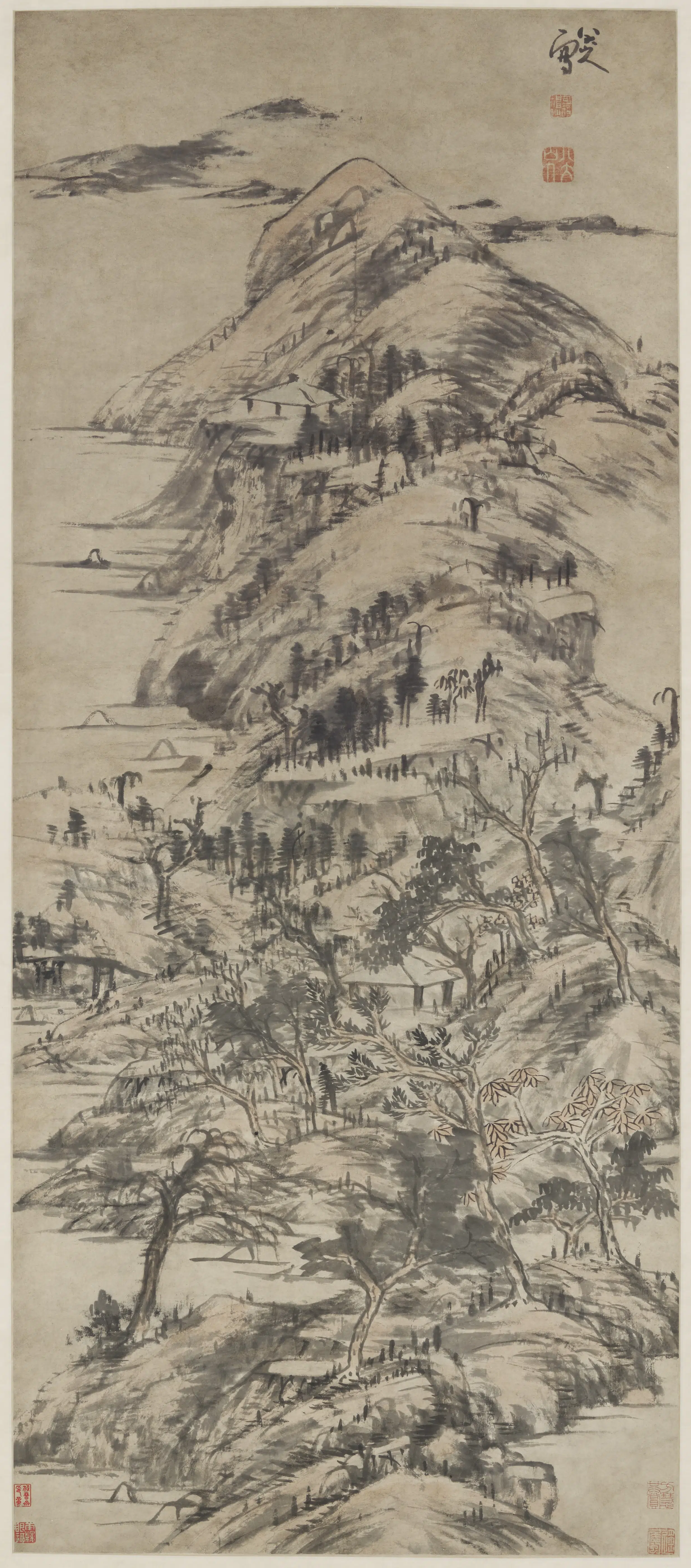 清朝【朱耷】《山水图轴》