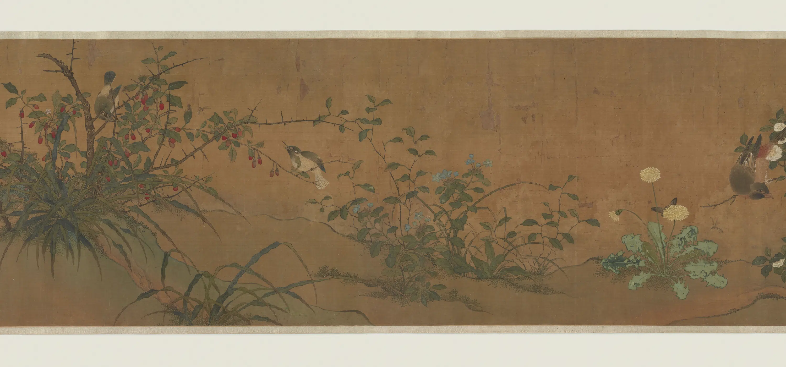 元朝【钱选】《花鸟虫草图》 第2张