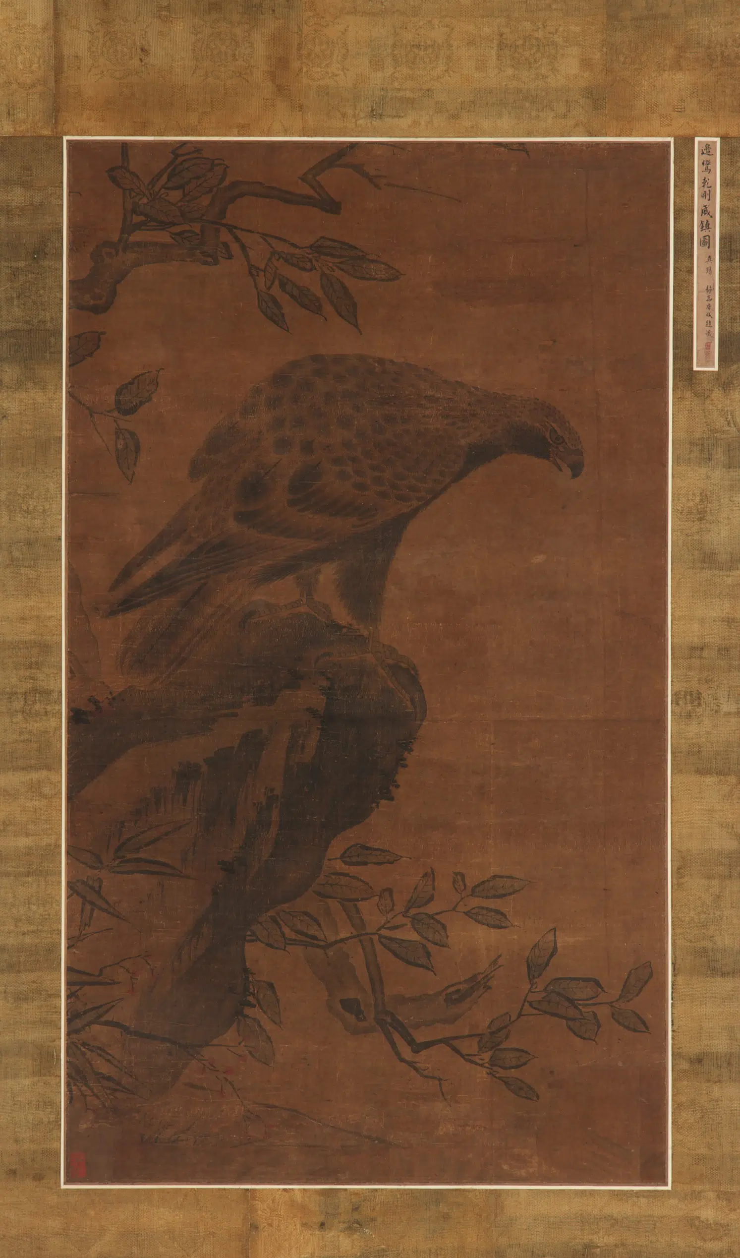 唐朝【边鸾】《干刚威震图（画鹰）》