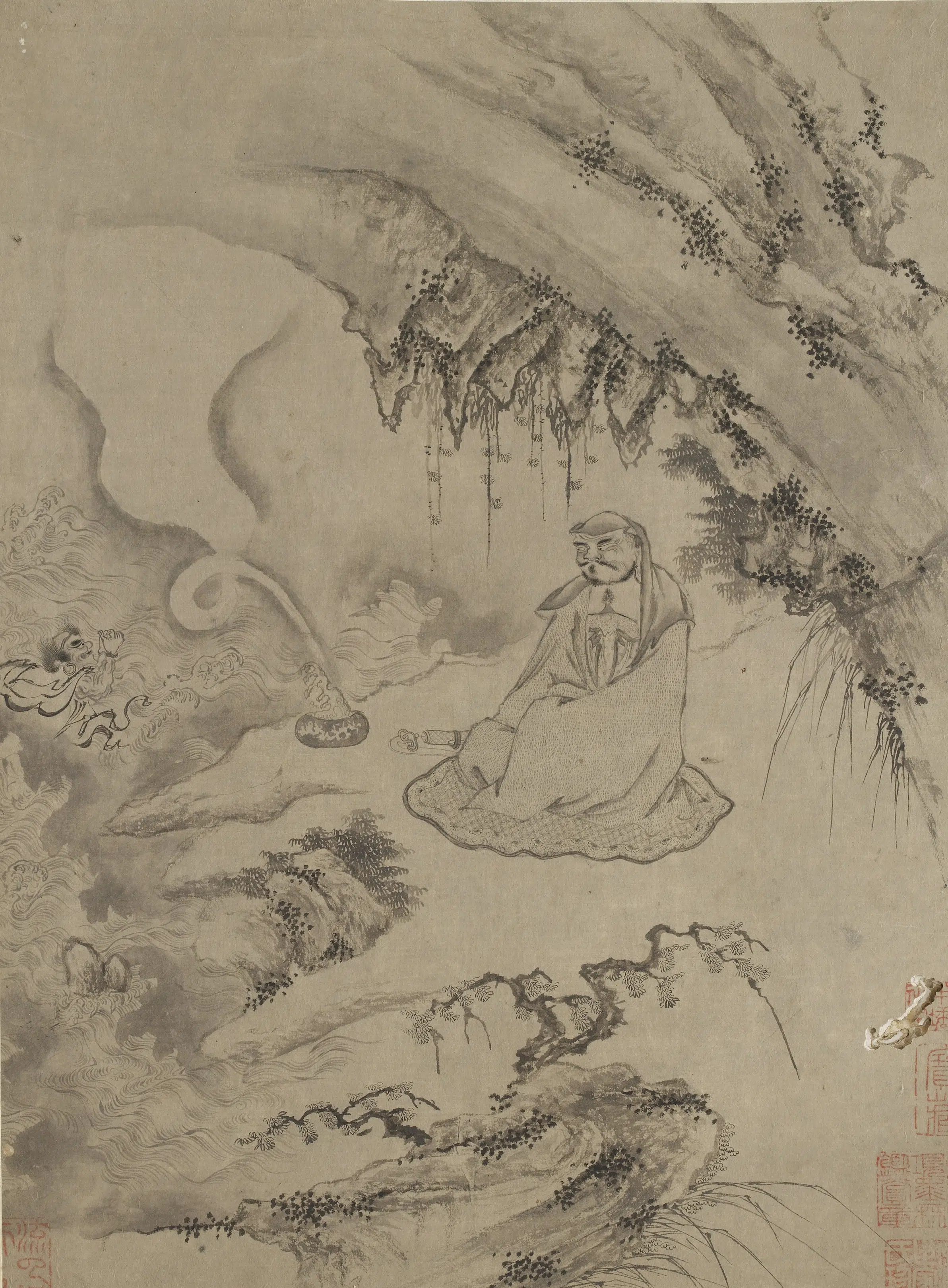宋朝【李公麟】《十八罗汉图册-2》 第13张 宋朝【李公麟】《十八罗汉图册-2》 第13张