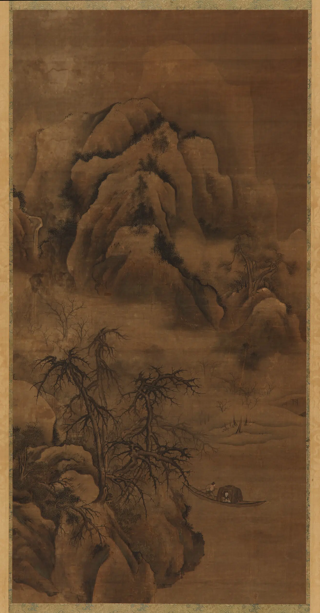 宋朝【钟文秀】《泛舟访友图》