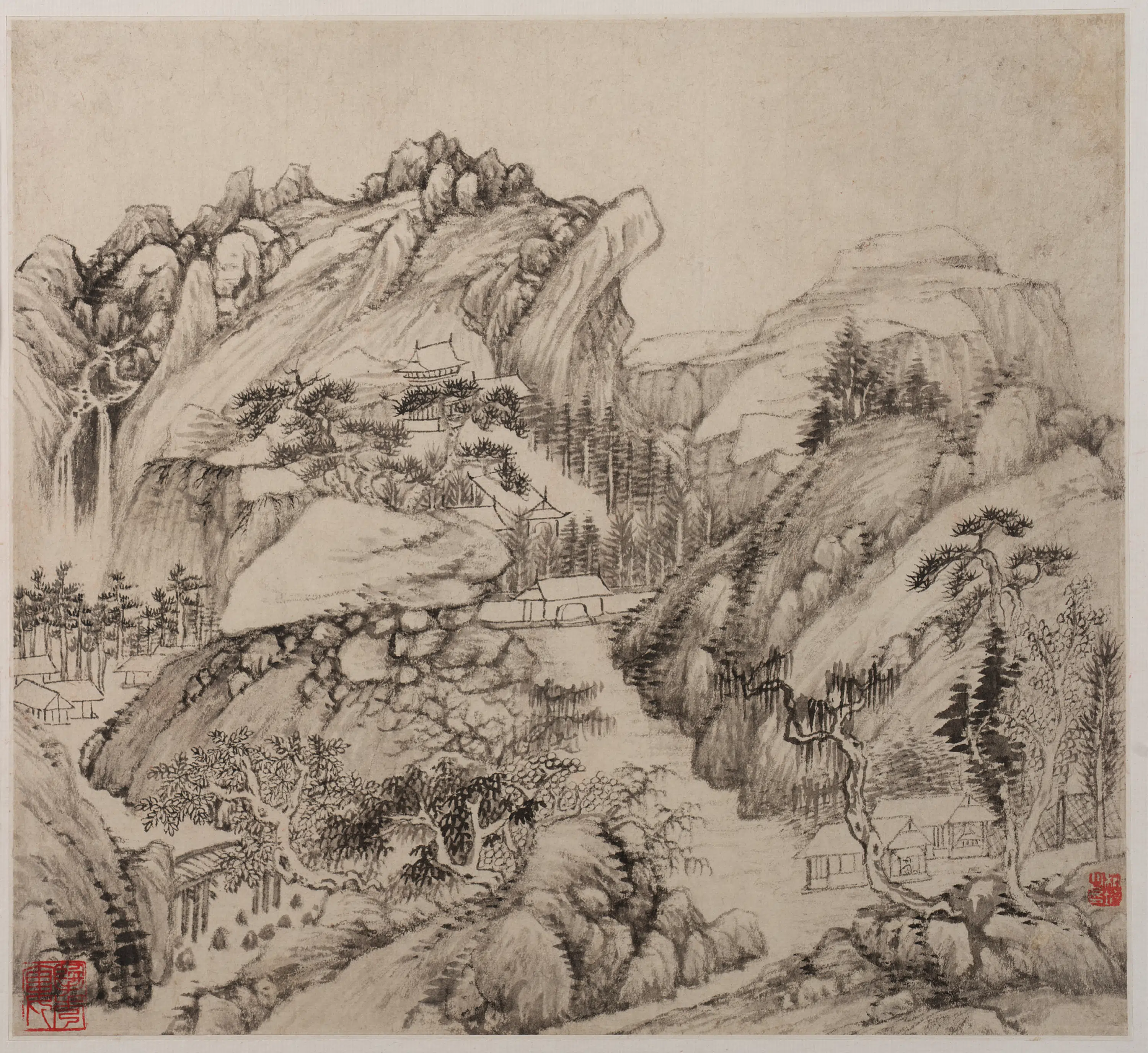 清朝【柳堉】《山水图册八开》 第4张
