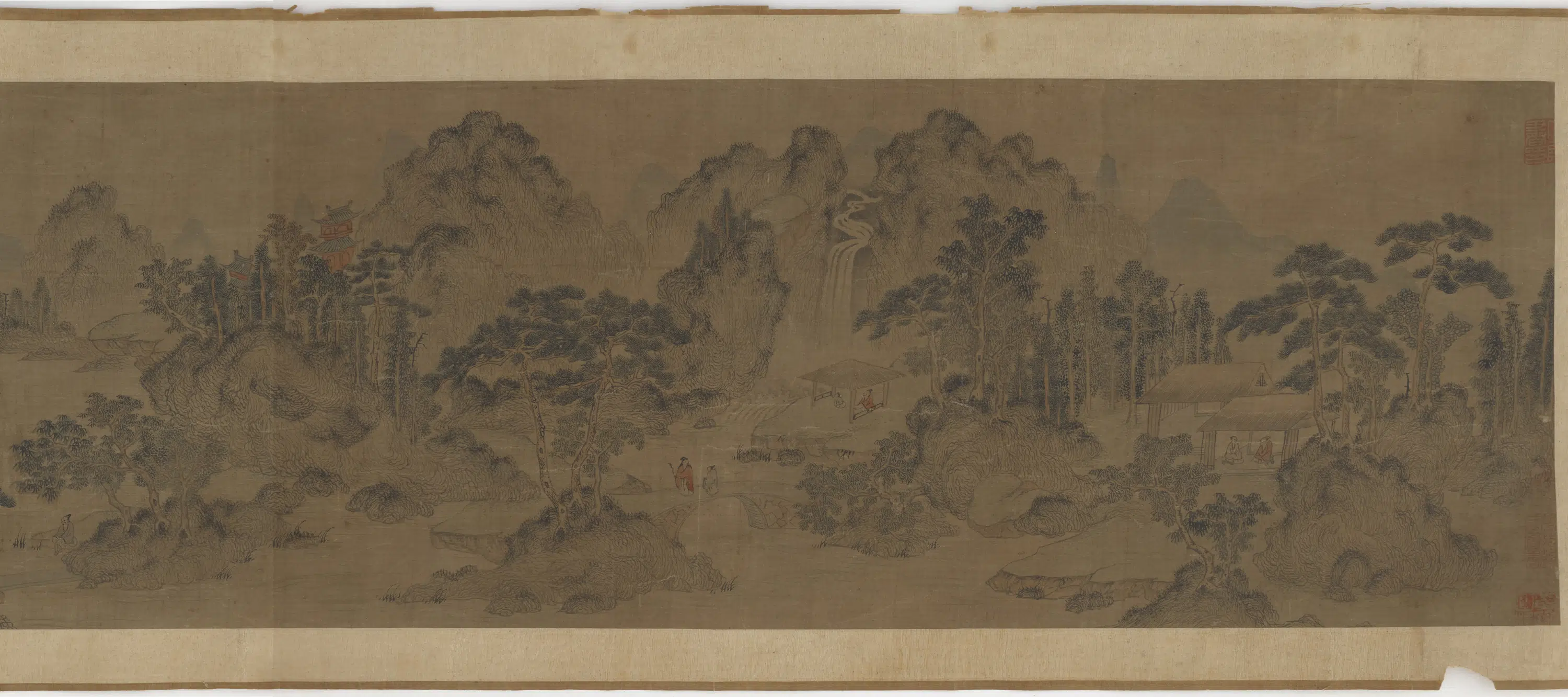 元朝【王蒙】《溪山读书图卷》 第8张