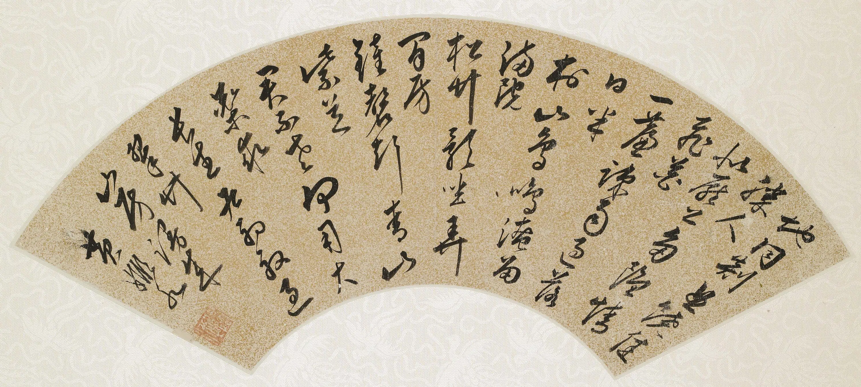 明朝【黄姬水】《初夏过翠竹山房漫成七律扇面》