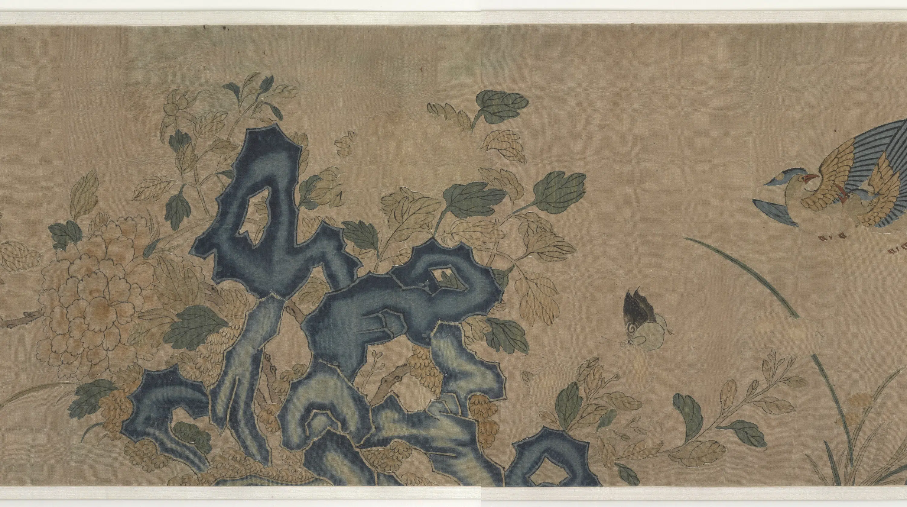 《缂丝花石禽蝶图》 第2张