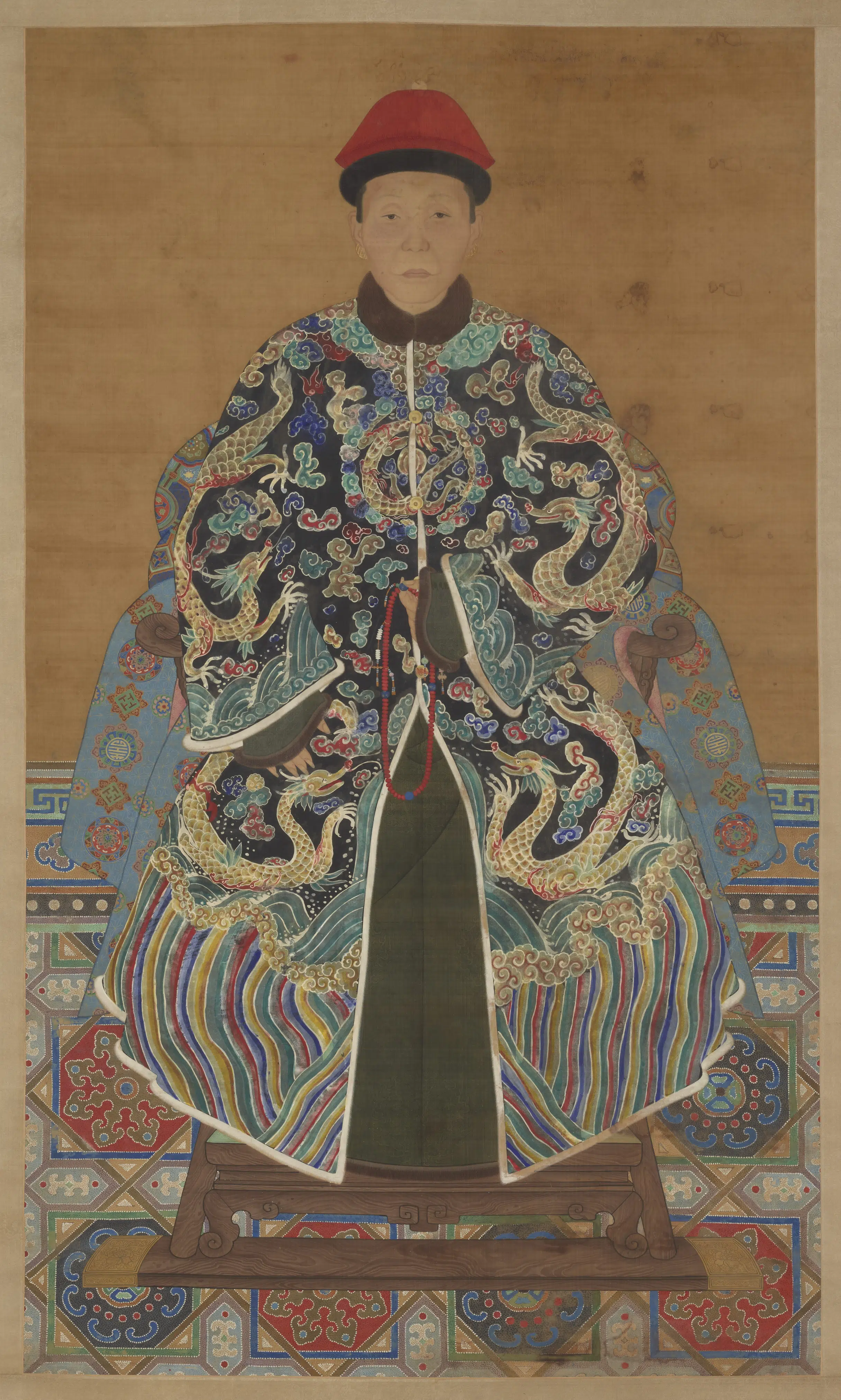 《清代宫廷仕女像（增绘龙袍）》