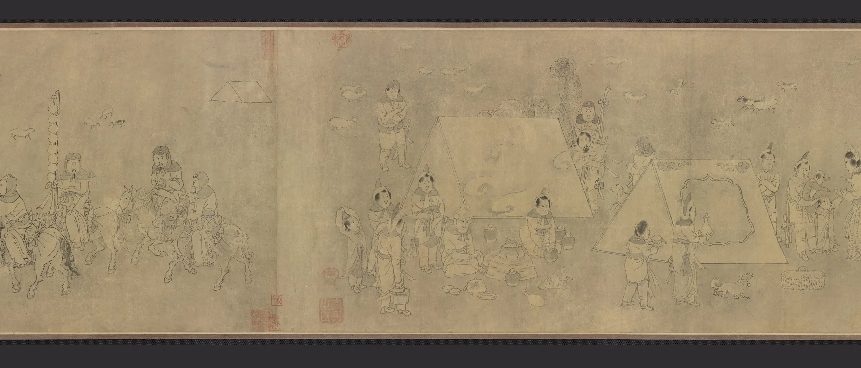宋朝【龚开】《笳拍图卷(蔡文姬被掳图)》 第6张 宋朝【龚开】《笳拍图卷(蔡文姬被掳图)》 第6张