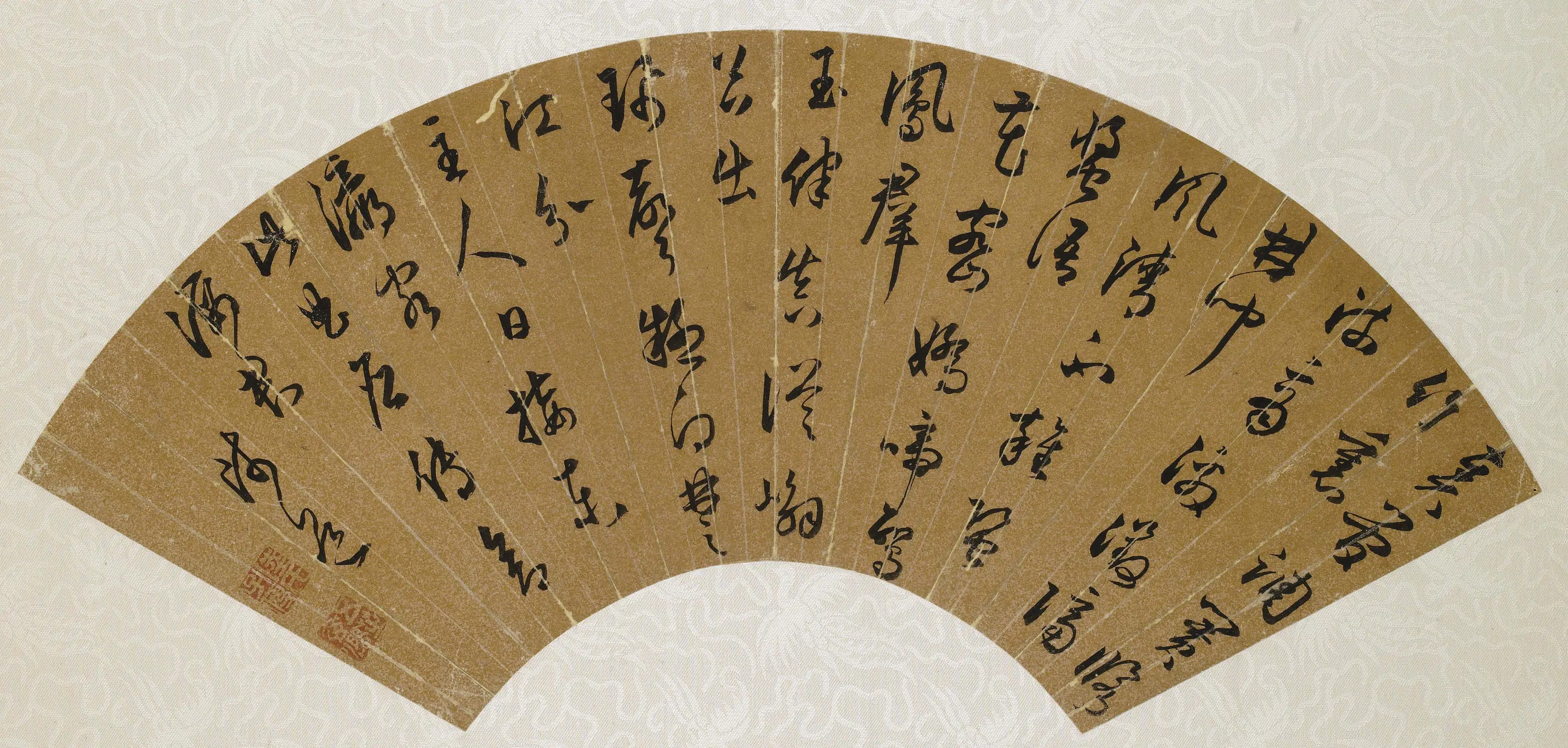 明朝【陆师道】《七律扇面》