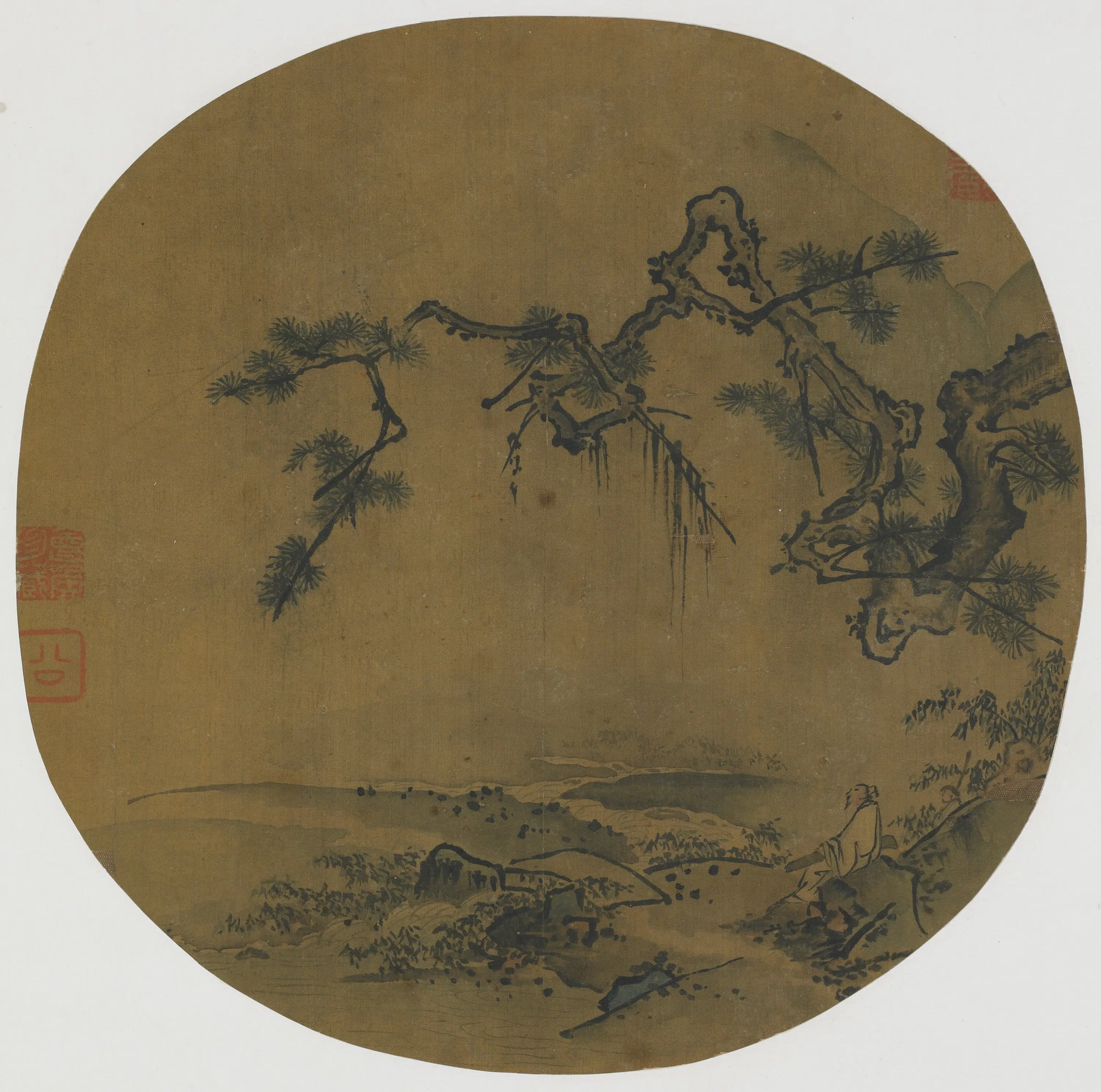 宋朝【马远】《松下闲坐图》