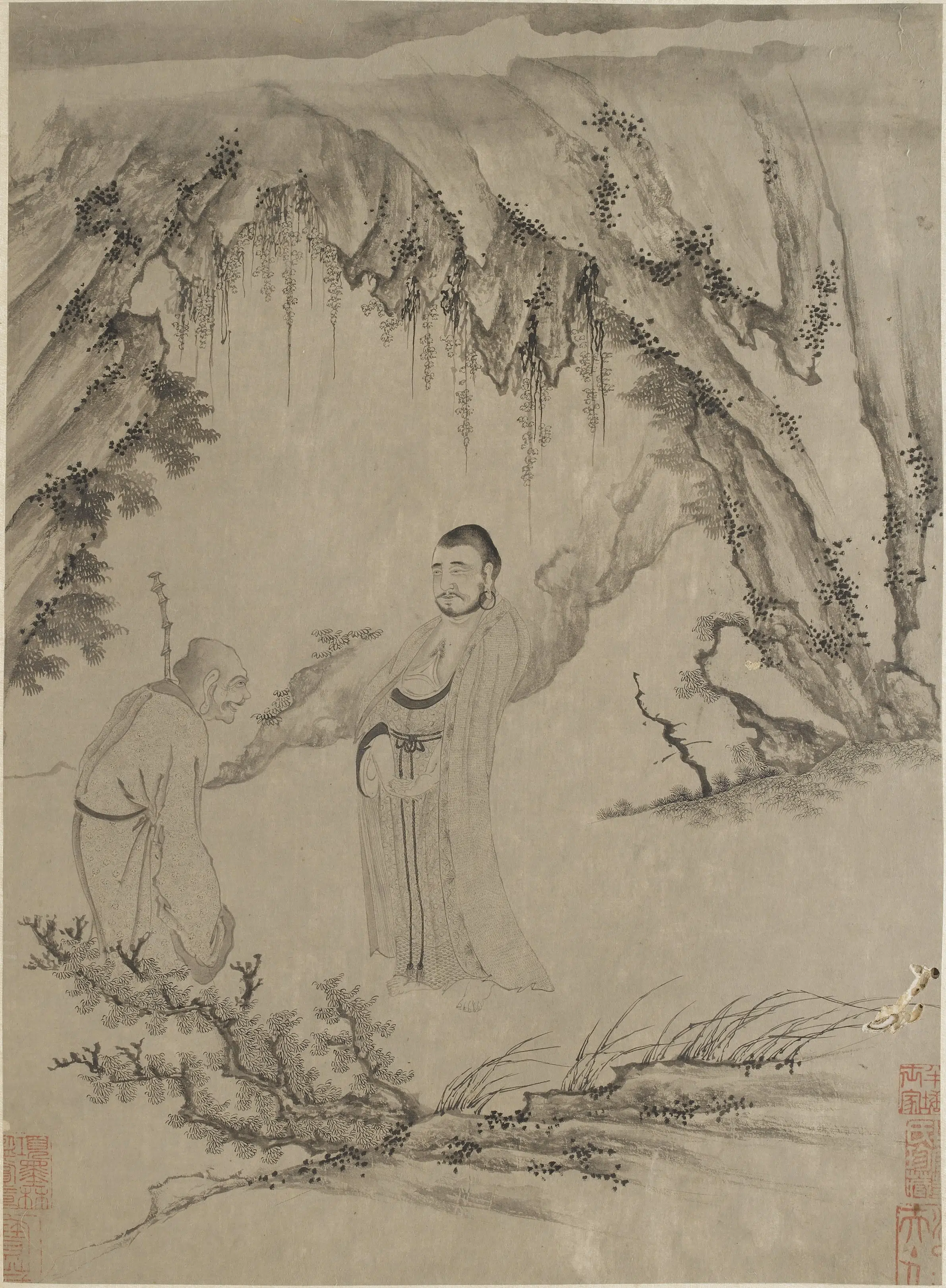 宋朝【李公麟】《十八罗汉图册-2》 第11张 宋朝【李公麟】《十八罗汉图册-2》 第11张