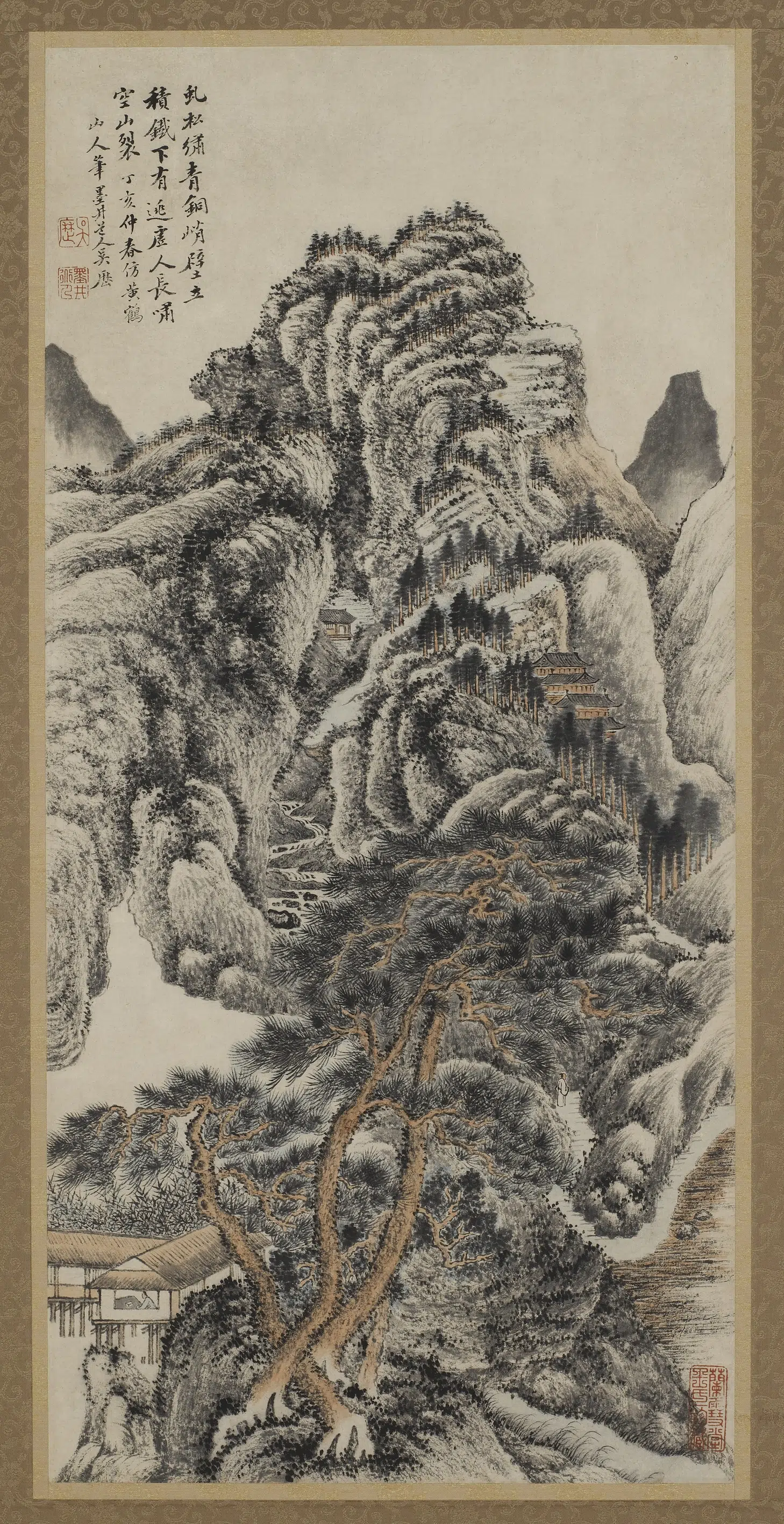清朝【吴历】《仿王蒙山水》