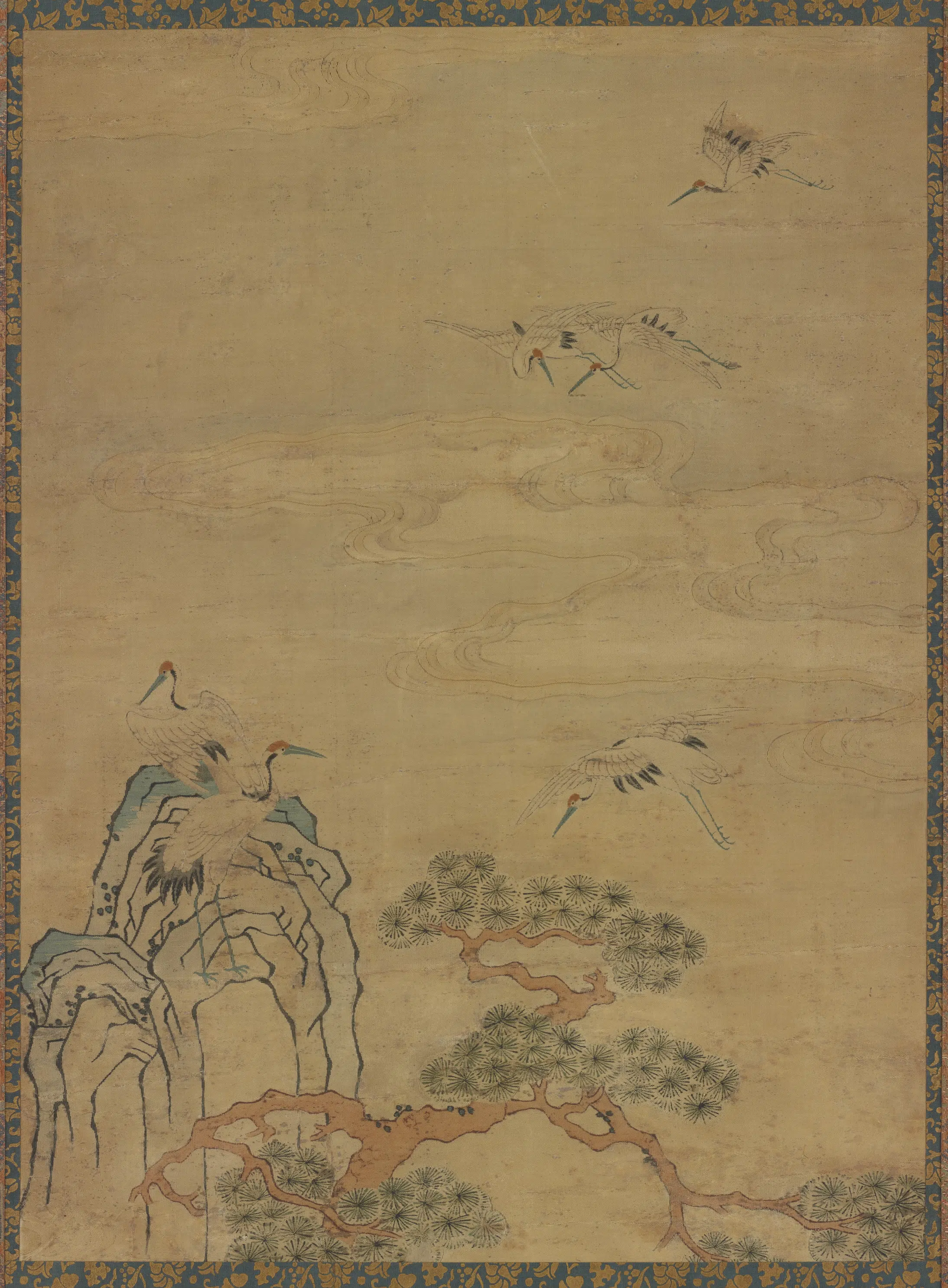 《宋缂丝松鹤延年图》