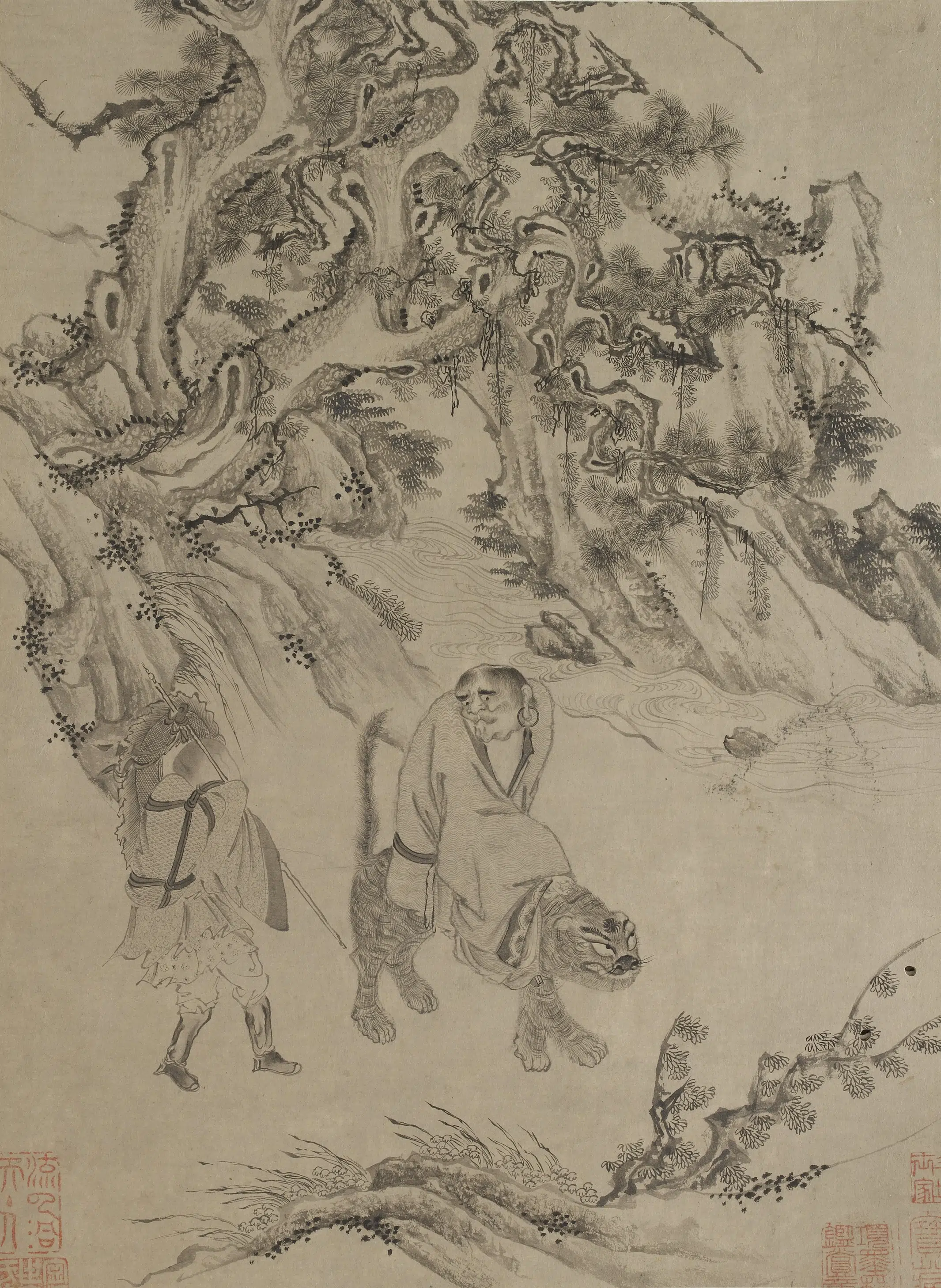 宋朝【李公麟】《十八罗汉图册-2》 第17张 宋朝【李公麟】《十八罗汉图册-2》 第17张