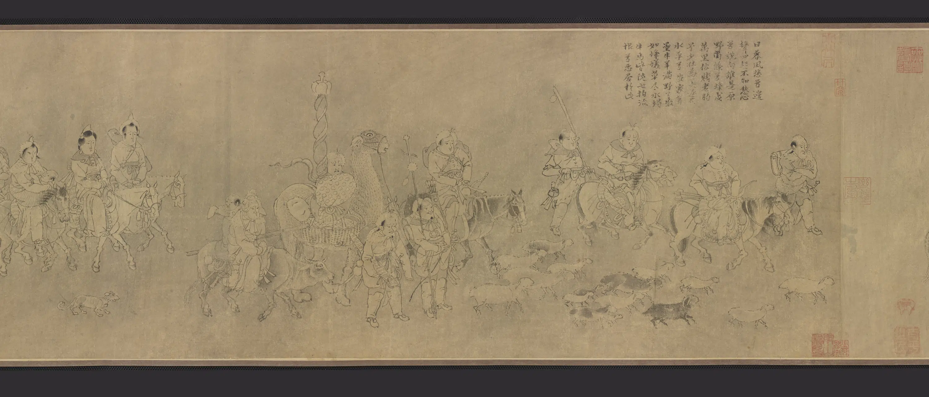 宋朝【龚开】《笳拍图卷(蔡文姬被掳图)》 第11张 宋朝【龚开】《笳拍图卷(蔡文姬被掳图)》 第11张