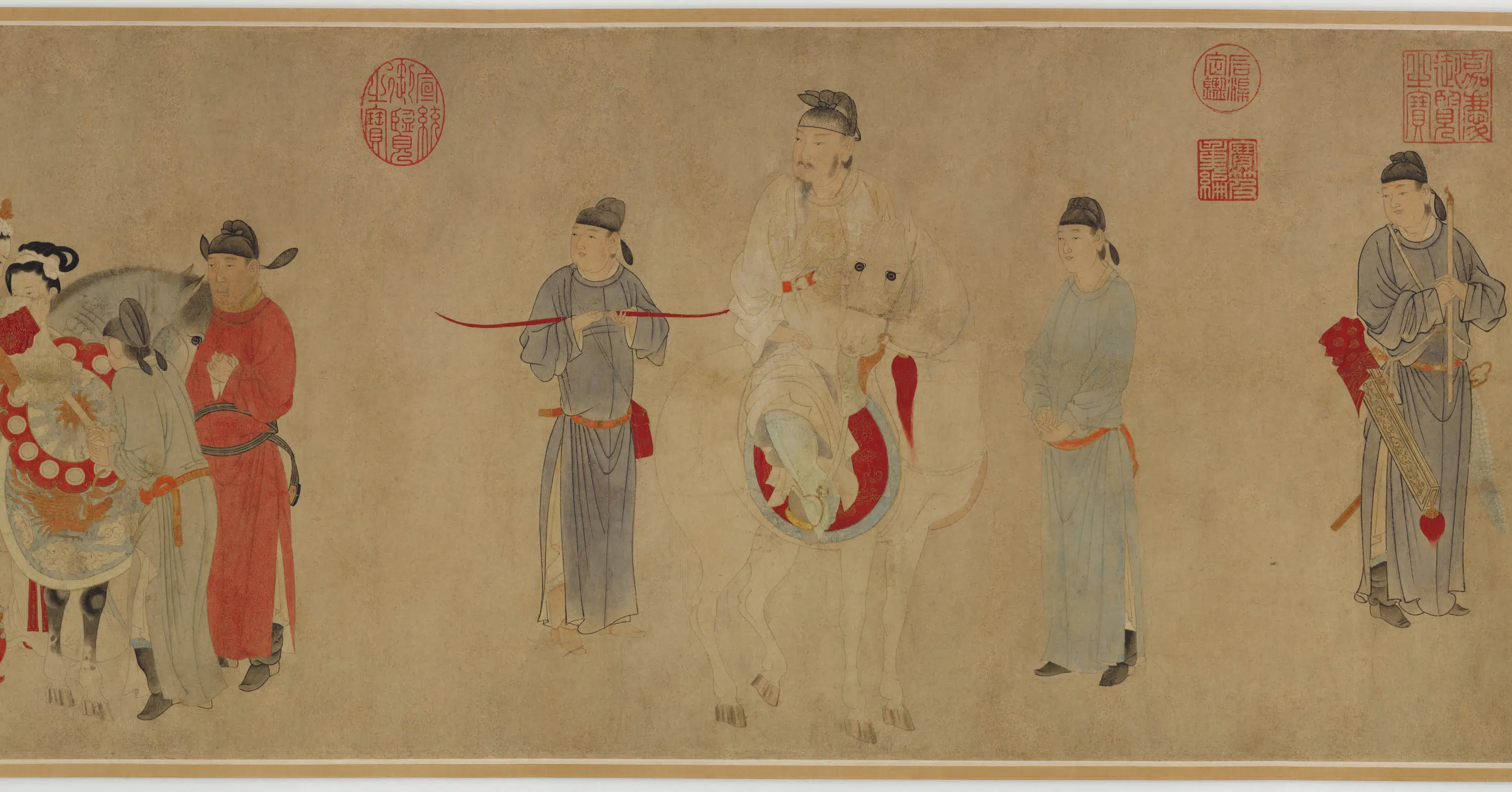 元朝【钱选】《杨妃上马图卷》 第2张
