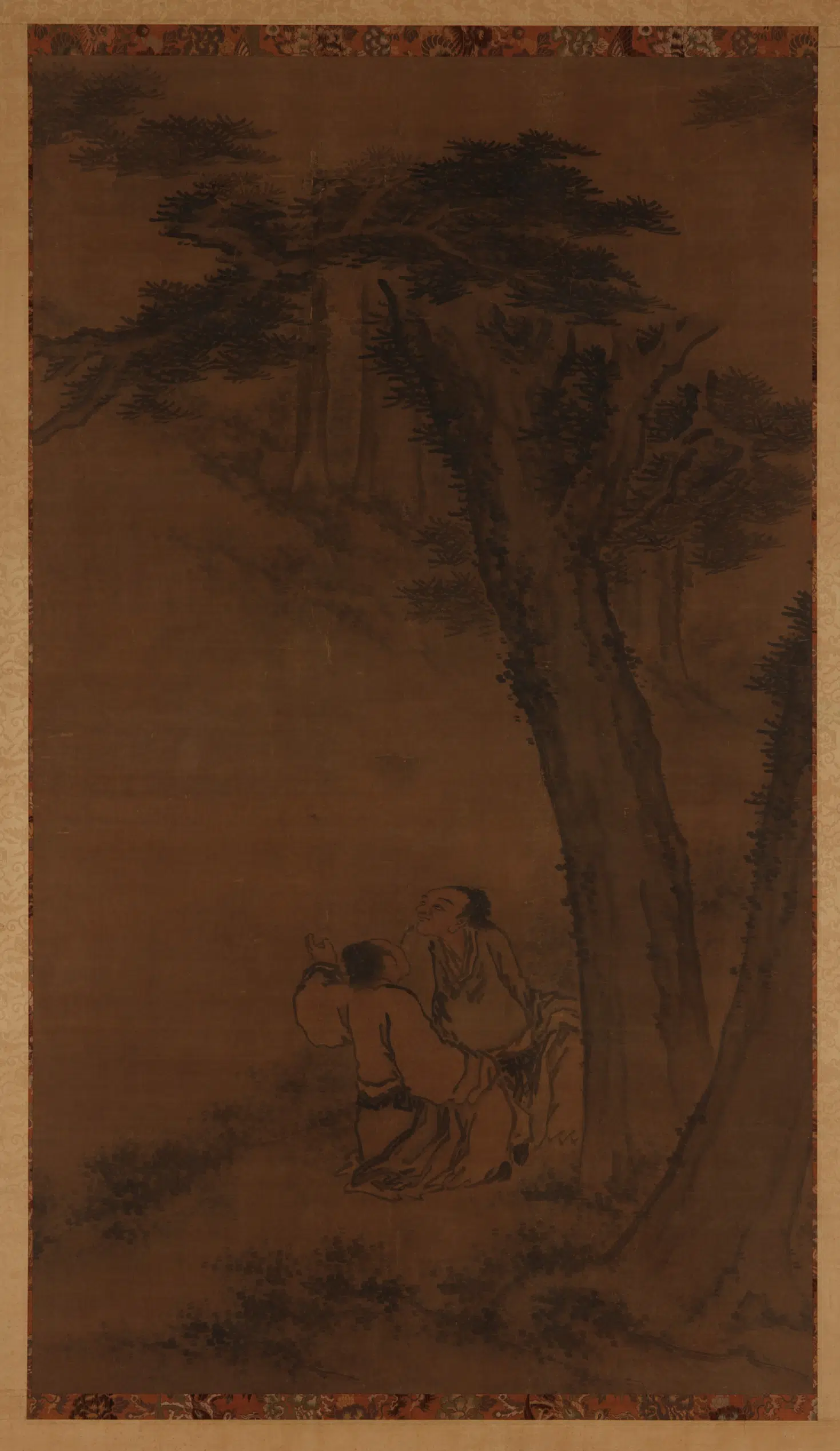 《林下坡地二人图》