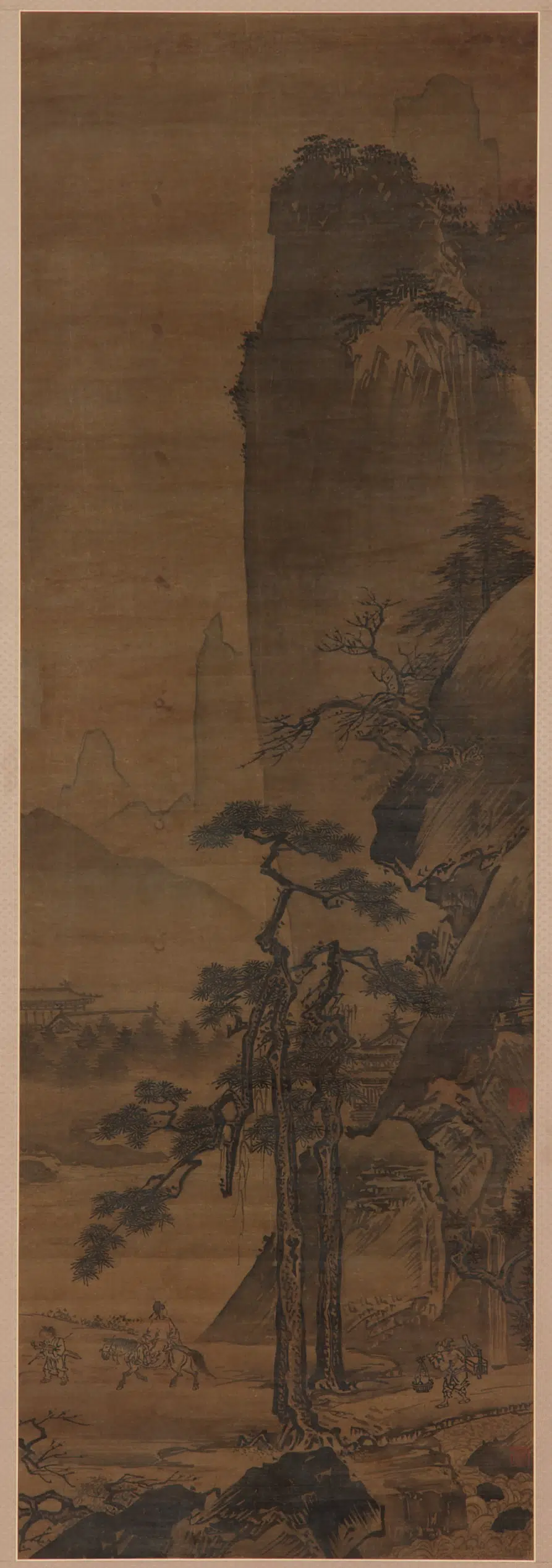 宋朝【夏圭（珪）】《山水行旅图》