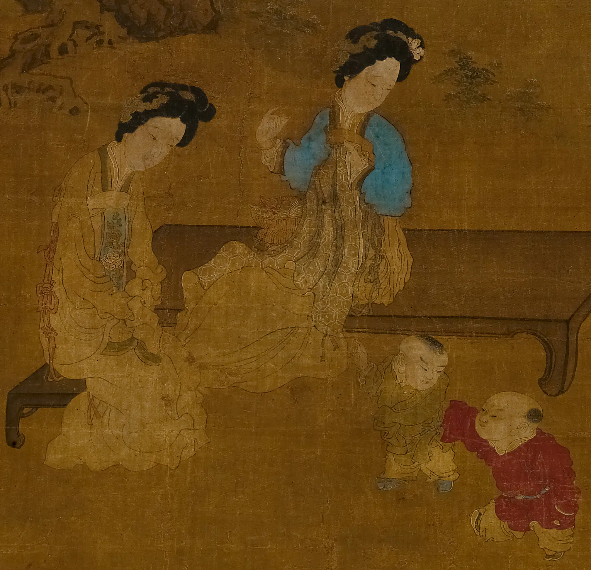 清代【陈虞胤】《仕女图轴局部》