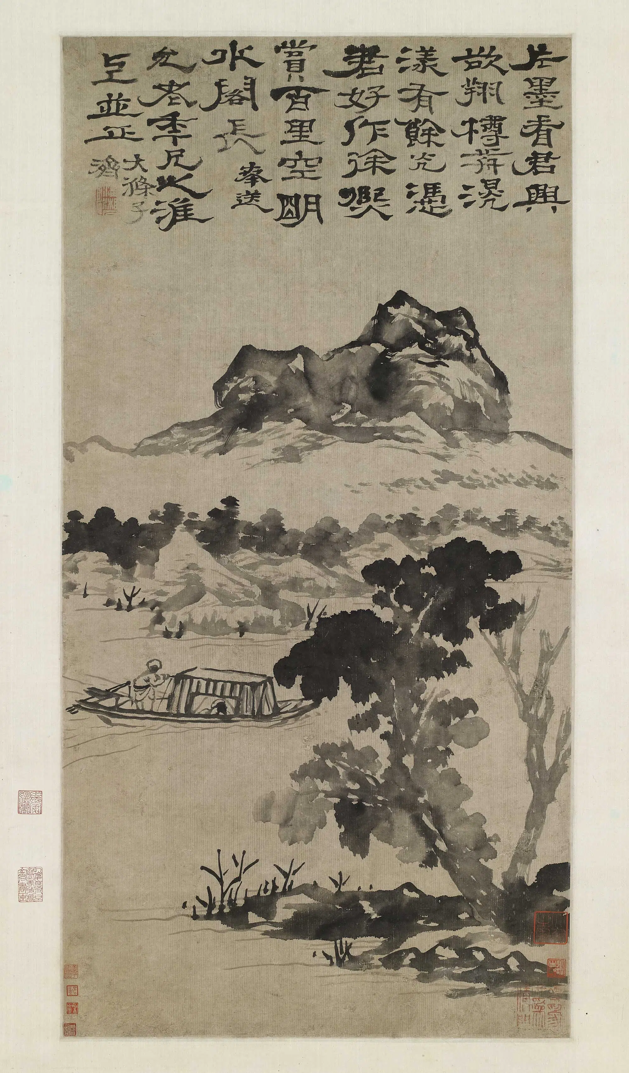 清代【石涛】《百里空明图轴》