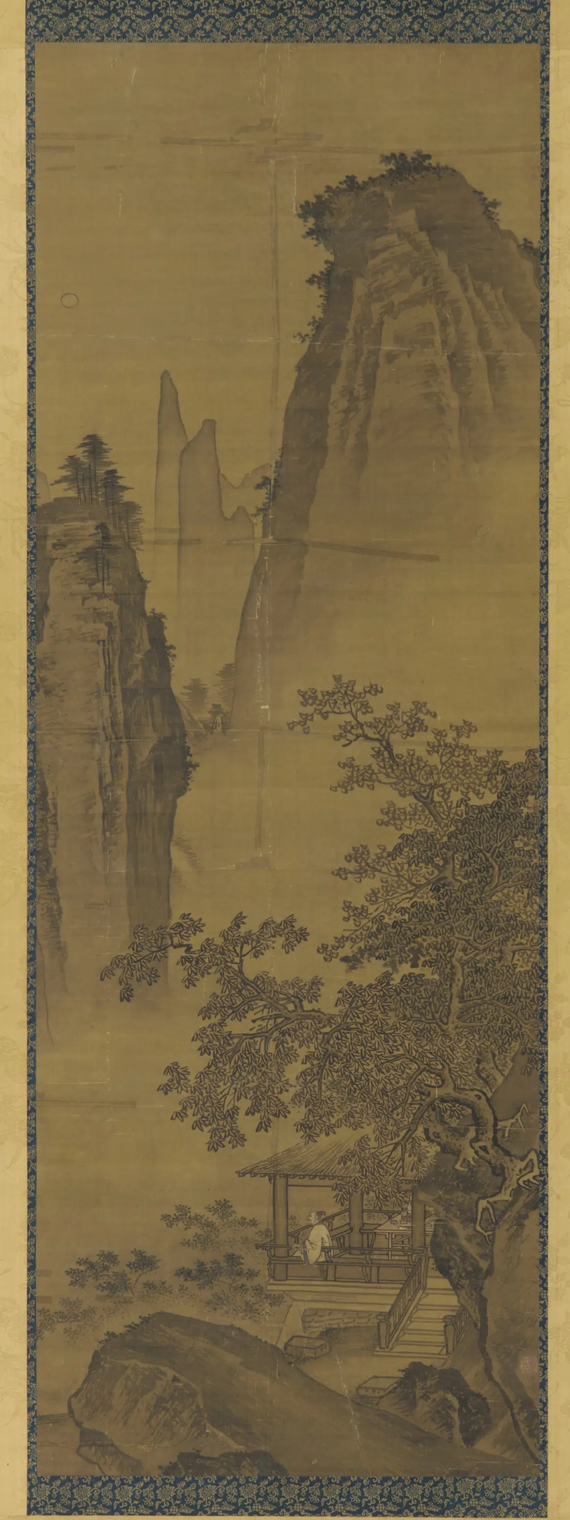 宋朝【马远】《山间月榭图》