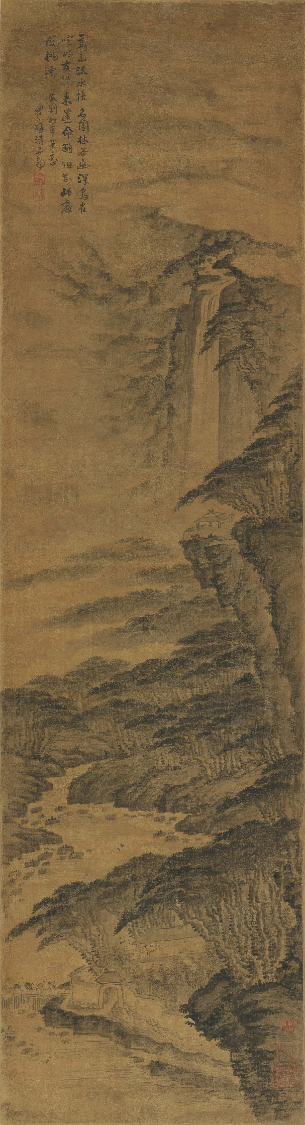 清代【梅清】《仿刘松年笔意轴》
