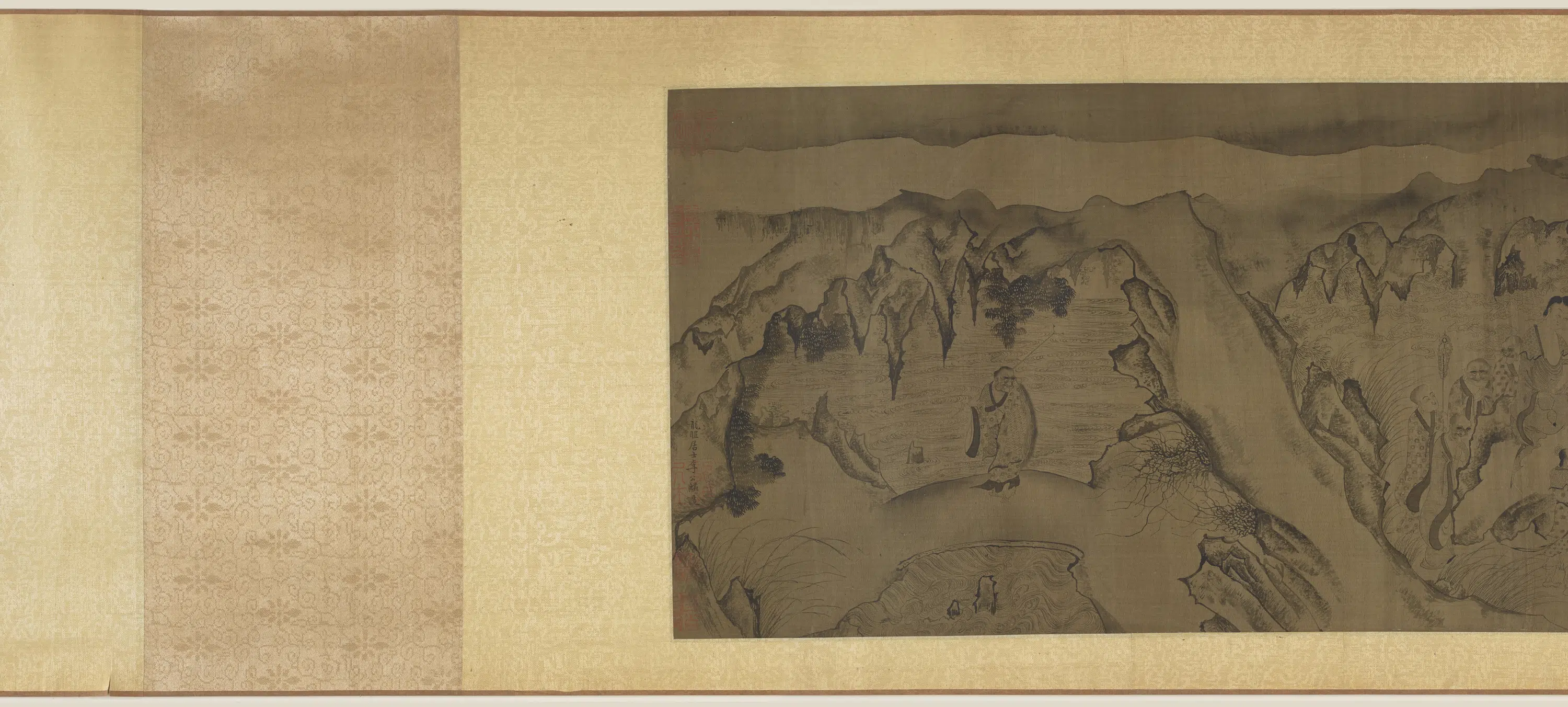 宋朝【李公麟】《白描罗汉观音山水图》 第5张