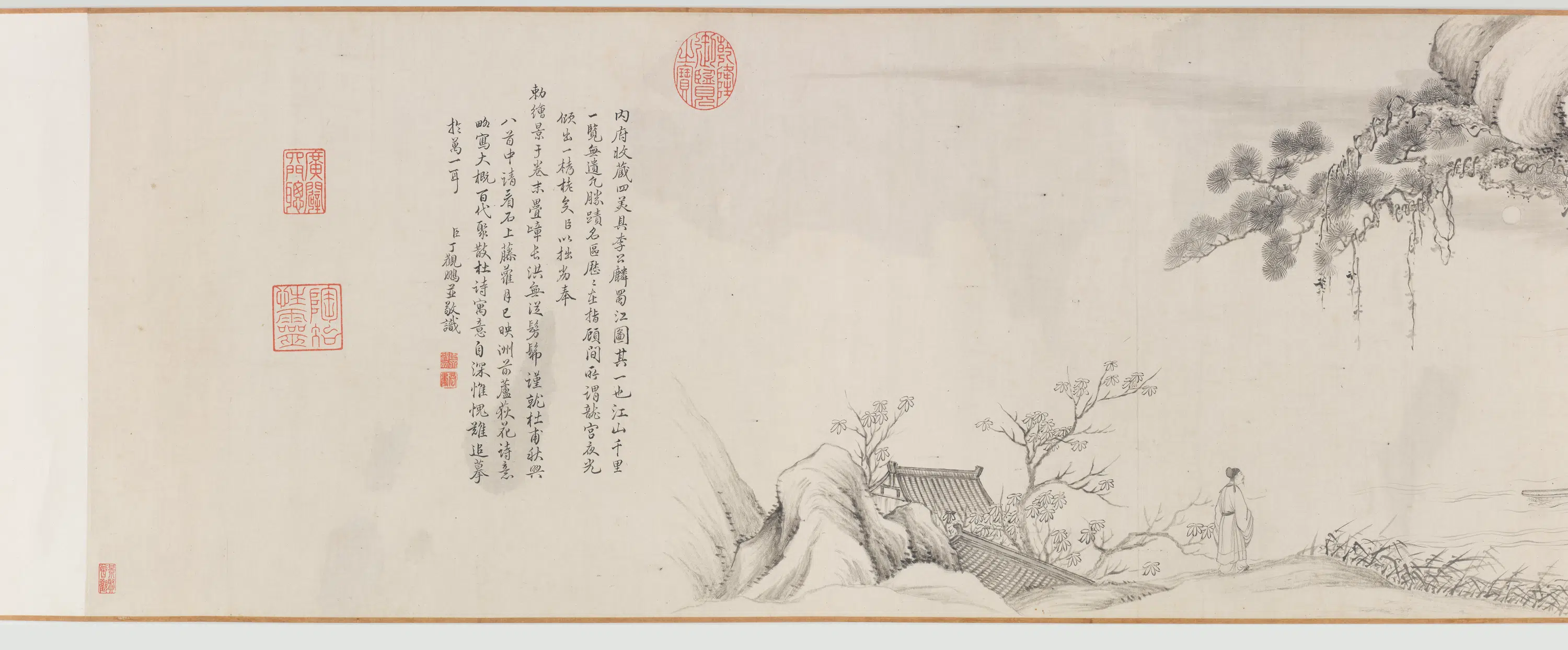 宋朝【李公麟】《蜀川胜概图卷》