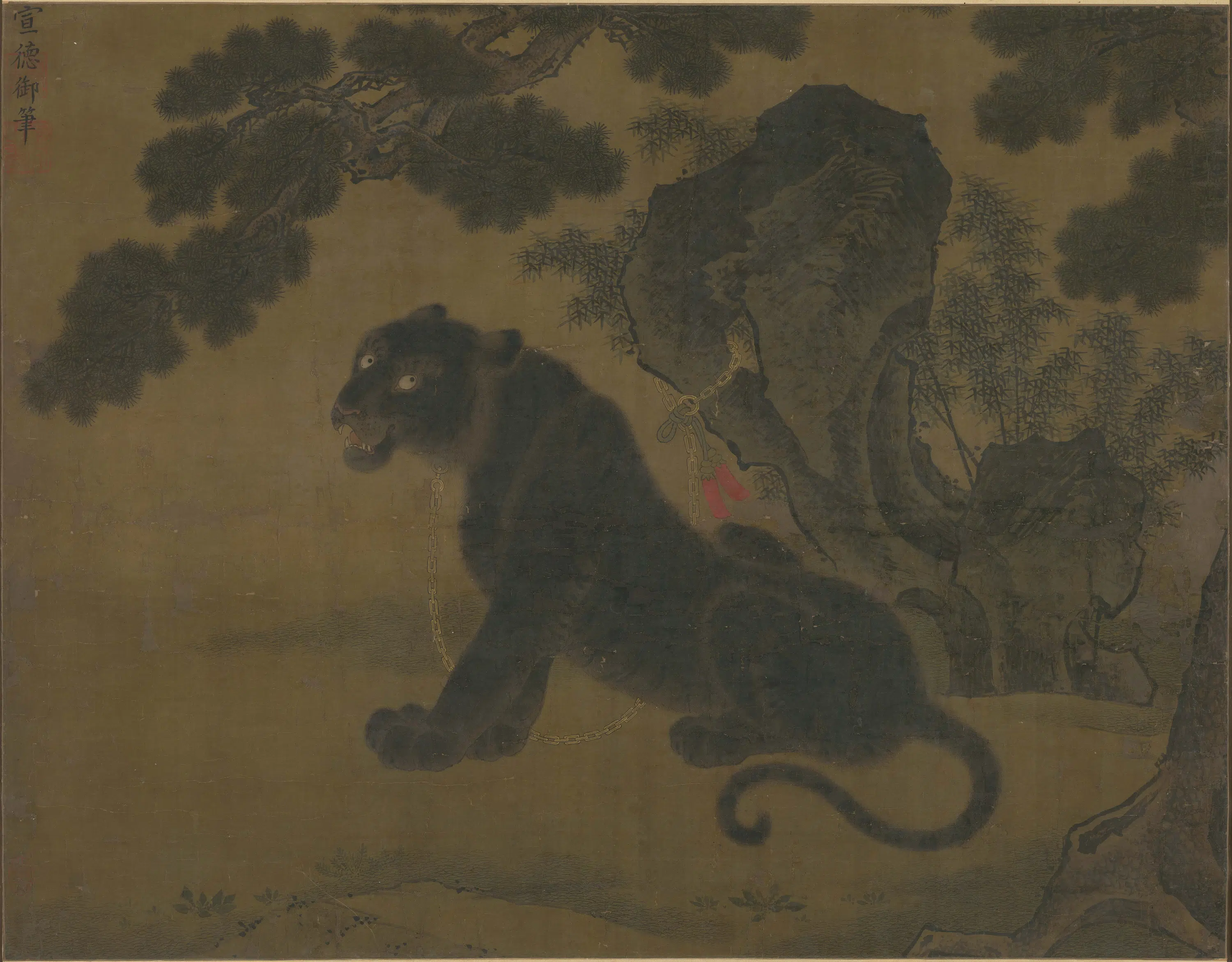 明朝【朱瞻基(宣德帝)】《玄虎图立轴》