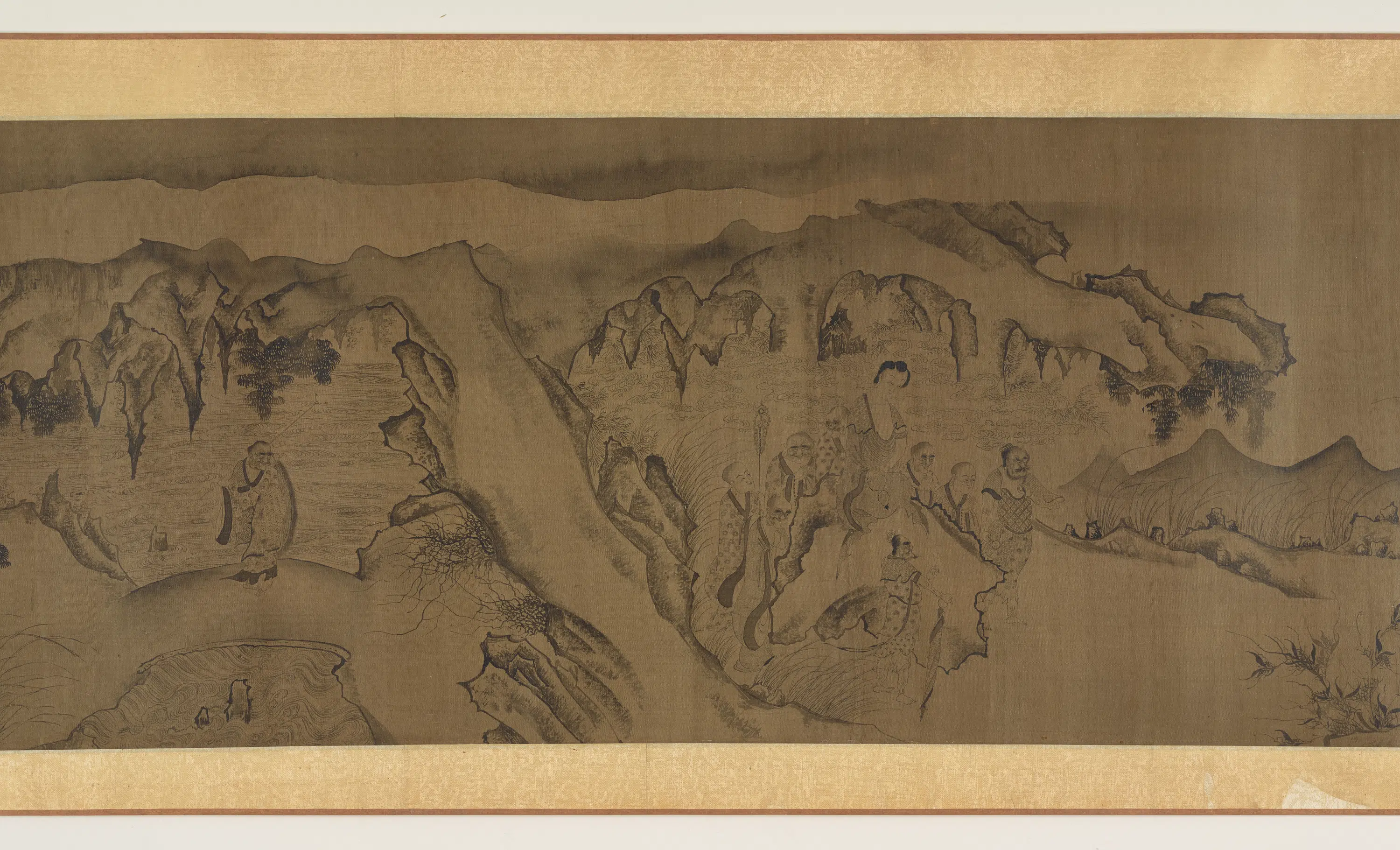 宋朝【李公麟】《白描罗汉观音山水图》 第16张