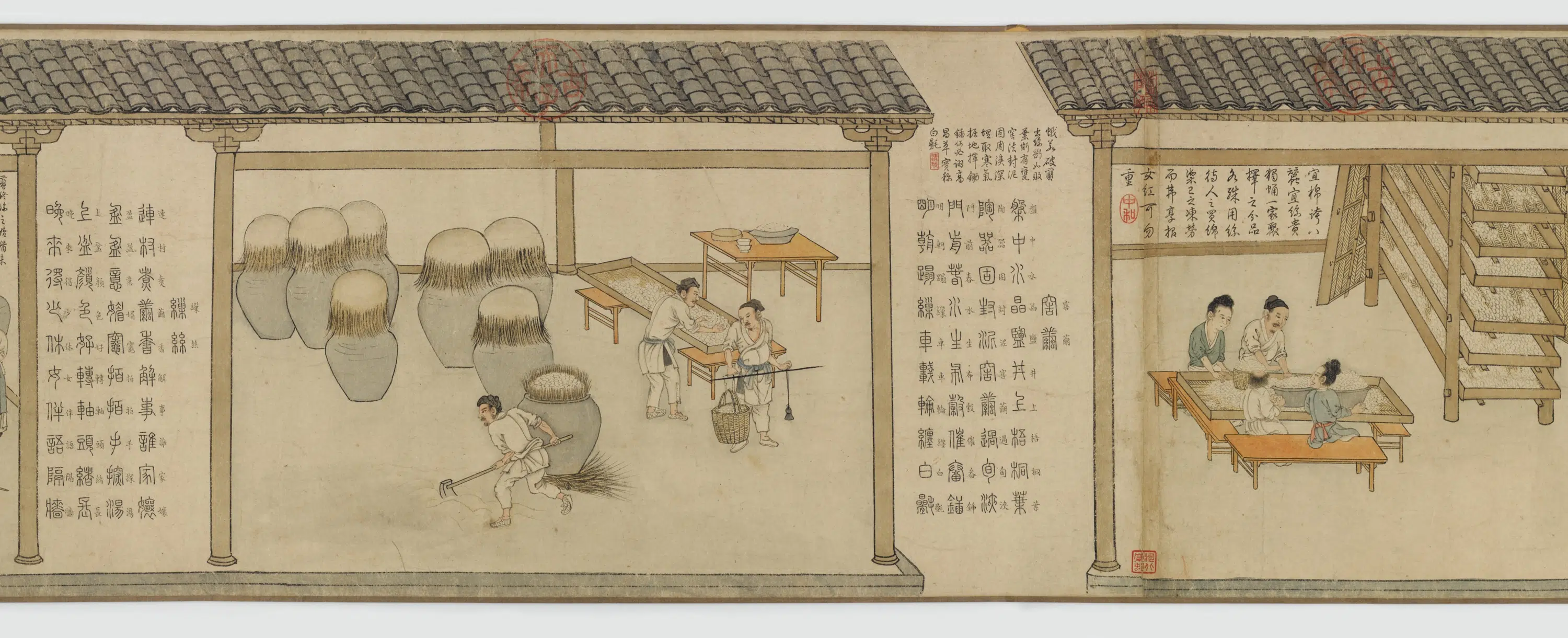 元朝【程棨】《摹楼璹蚕织图卷》 第19张