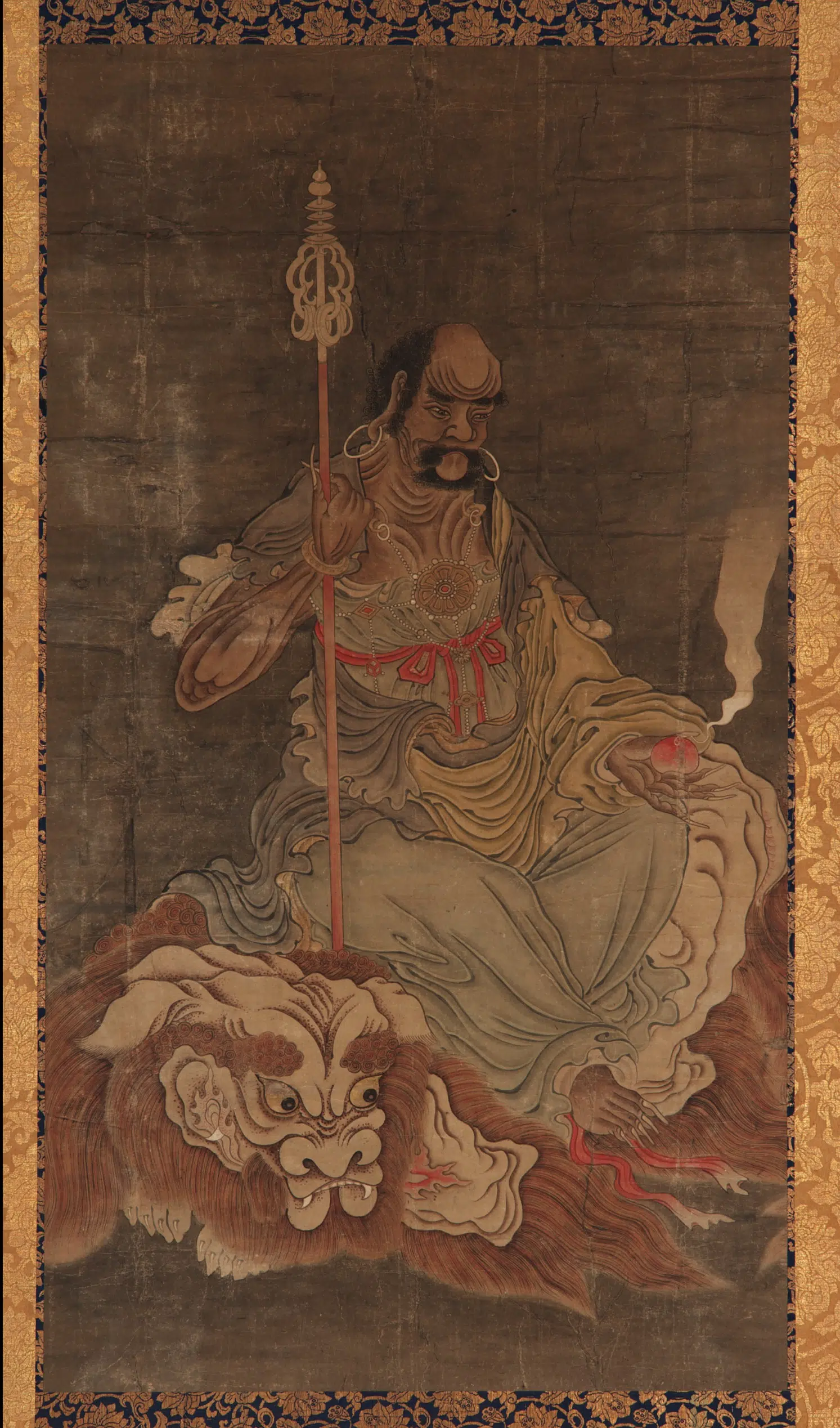 《坐狮罗汉图》