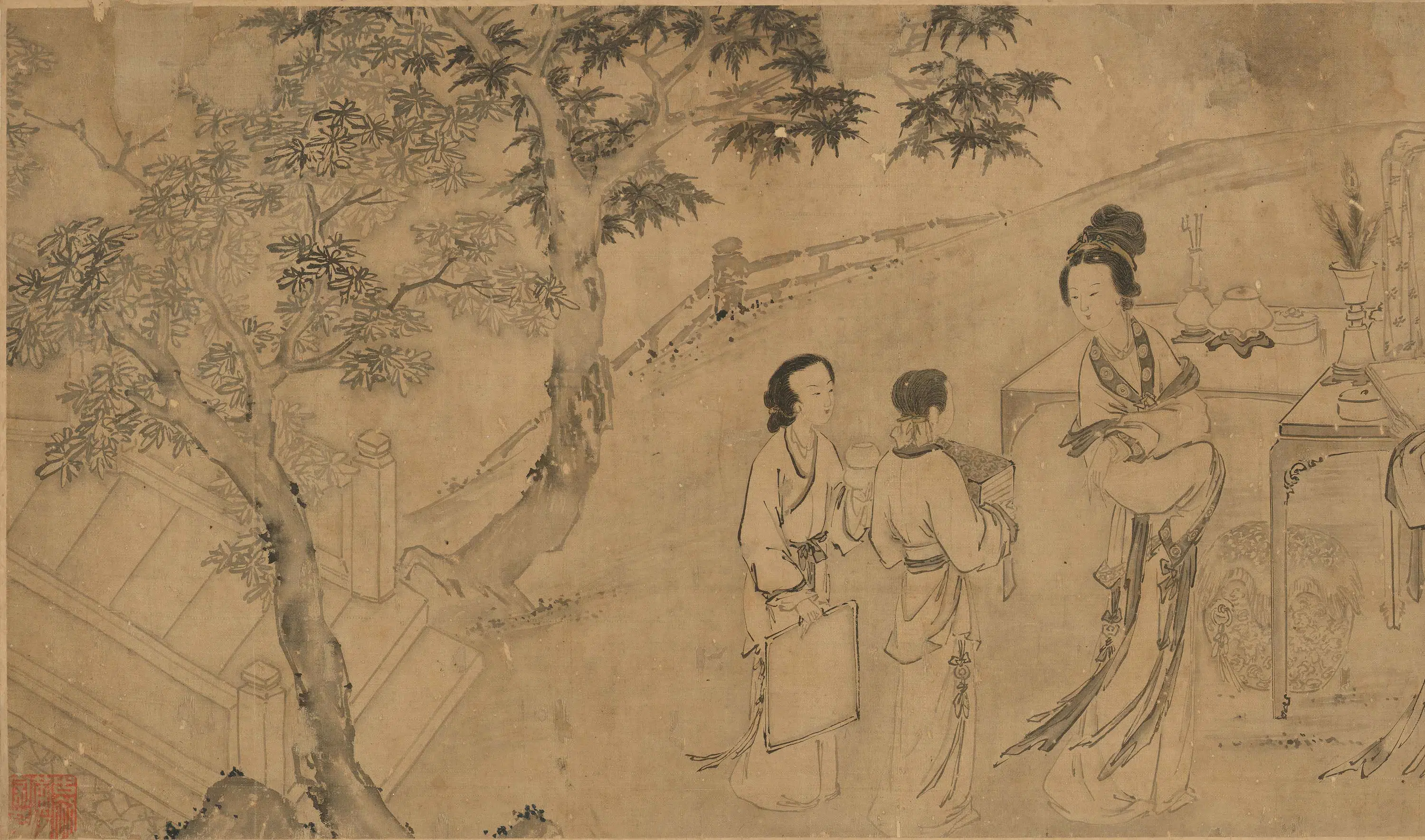 清代【佚名】《图卷美人卷》
