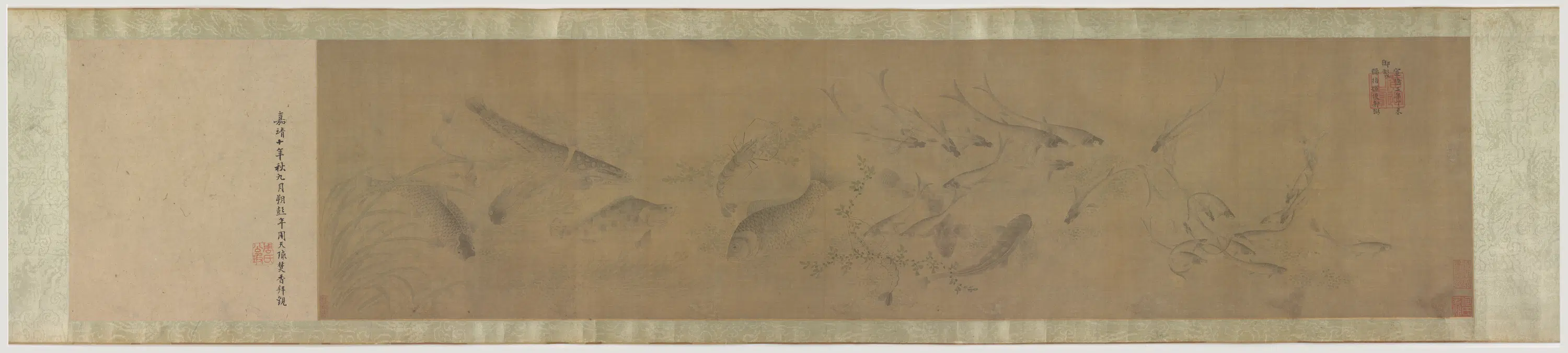 明朝【朱瞻基-明宣宗】《鱼虾水藻图》 第1张 明朝【朱瞻基-明宣宗】《鱼虾水藻图》 第1张