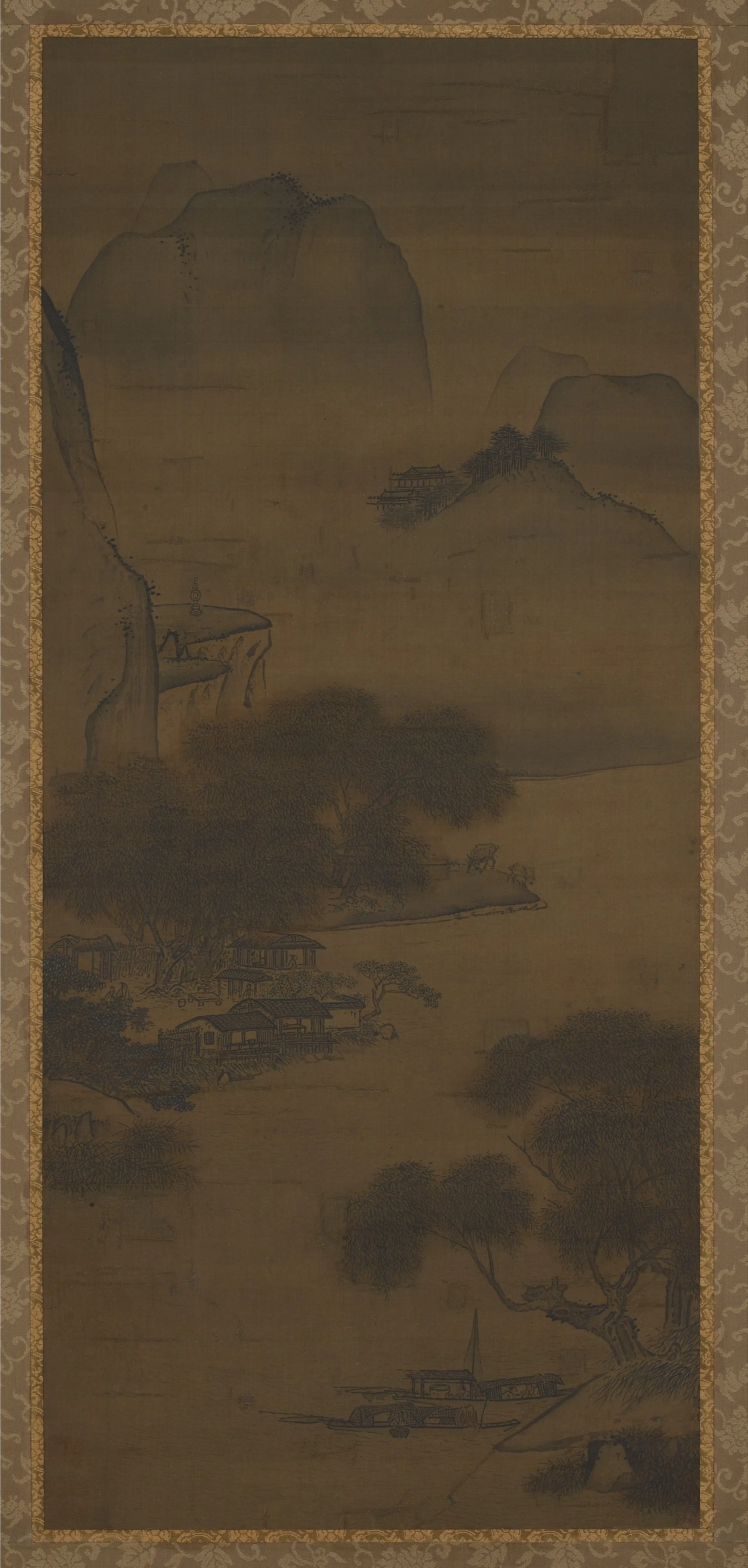 清朝【袁江】《溪居图》