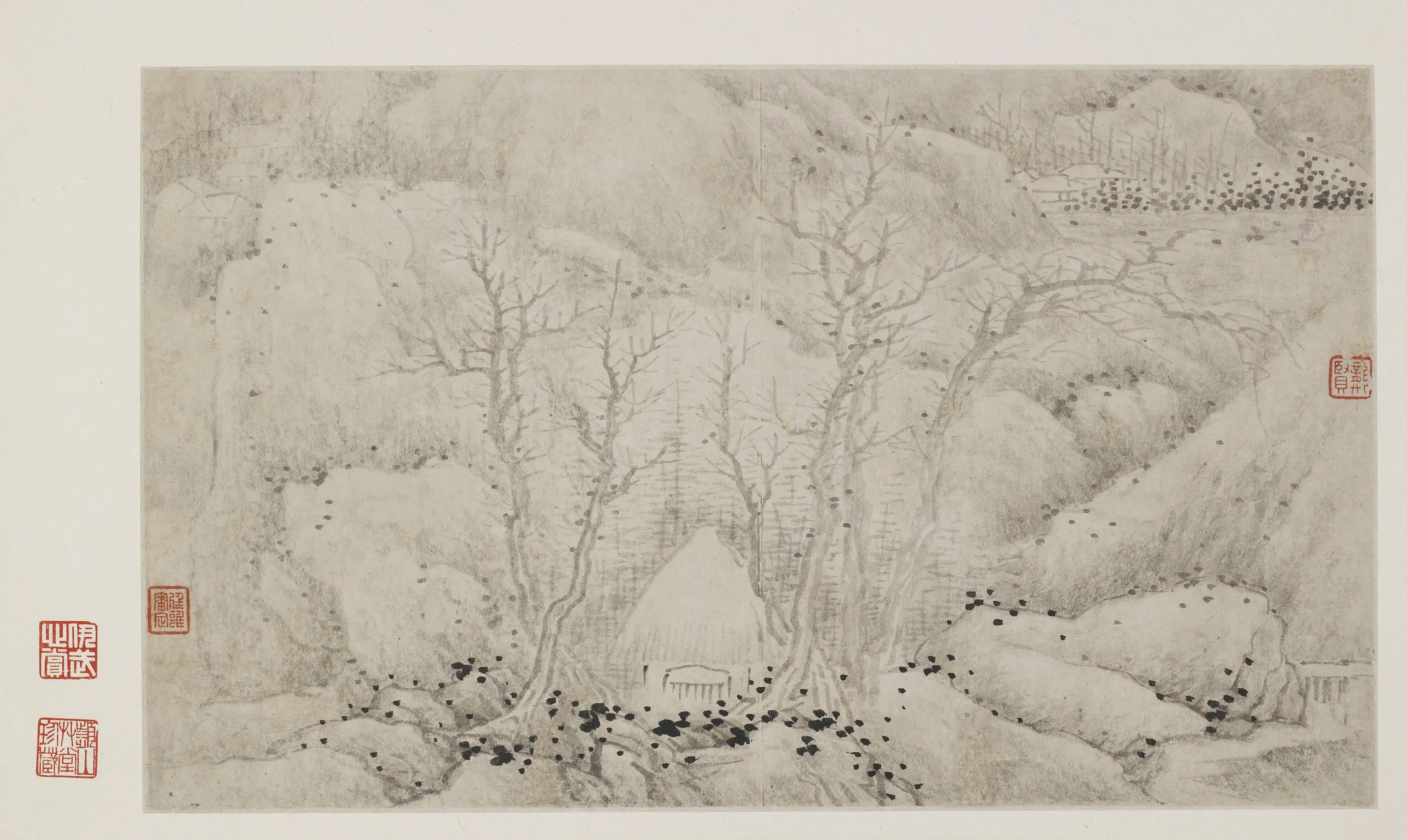 清朝【龚贤】《雪景山水图》