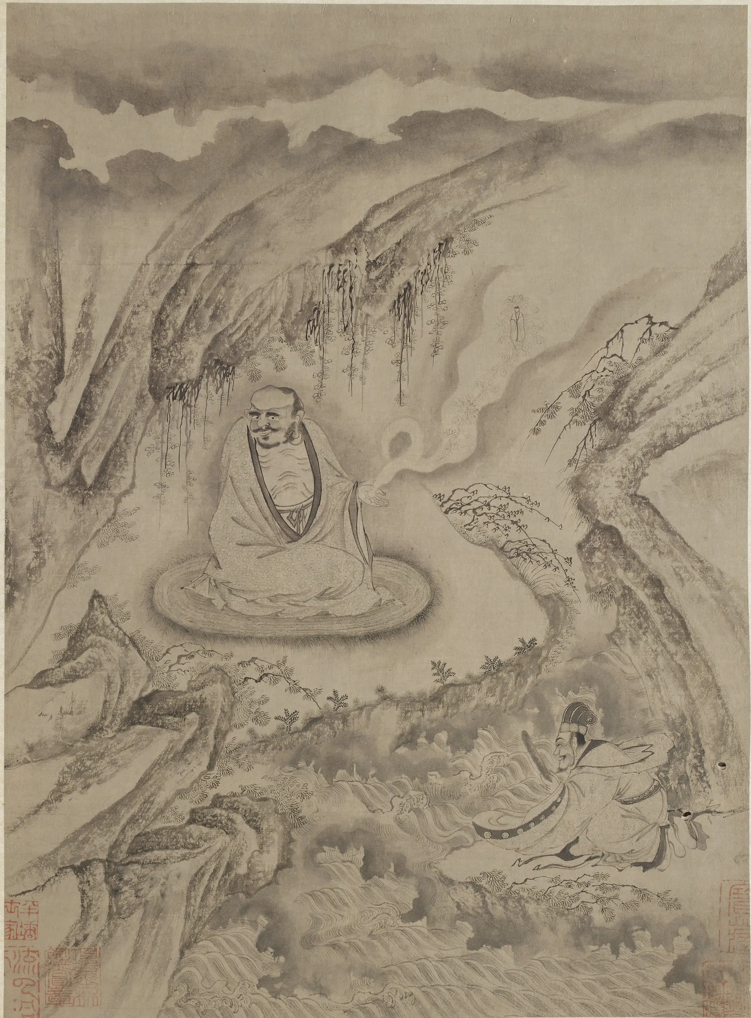 宋朝【李公麟】《十八罗汉图册-2》 第16张 宋朝【李公麟】《十八罗汉图册-2》 第16张