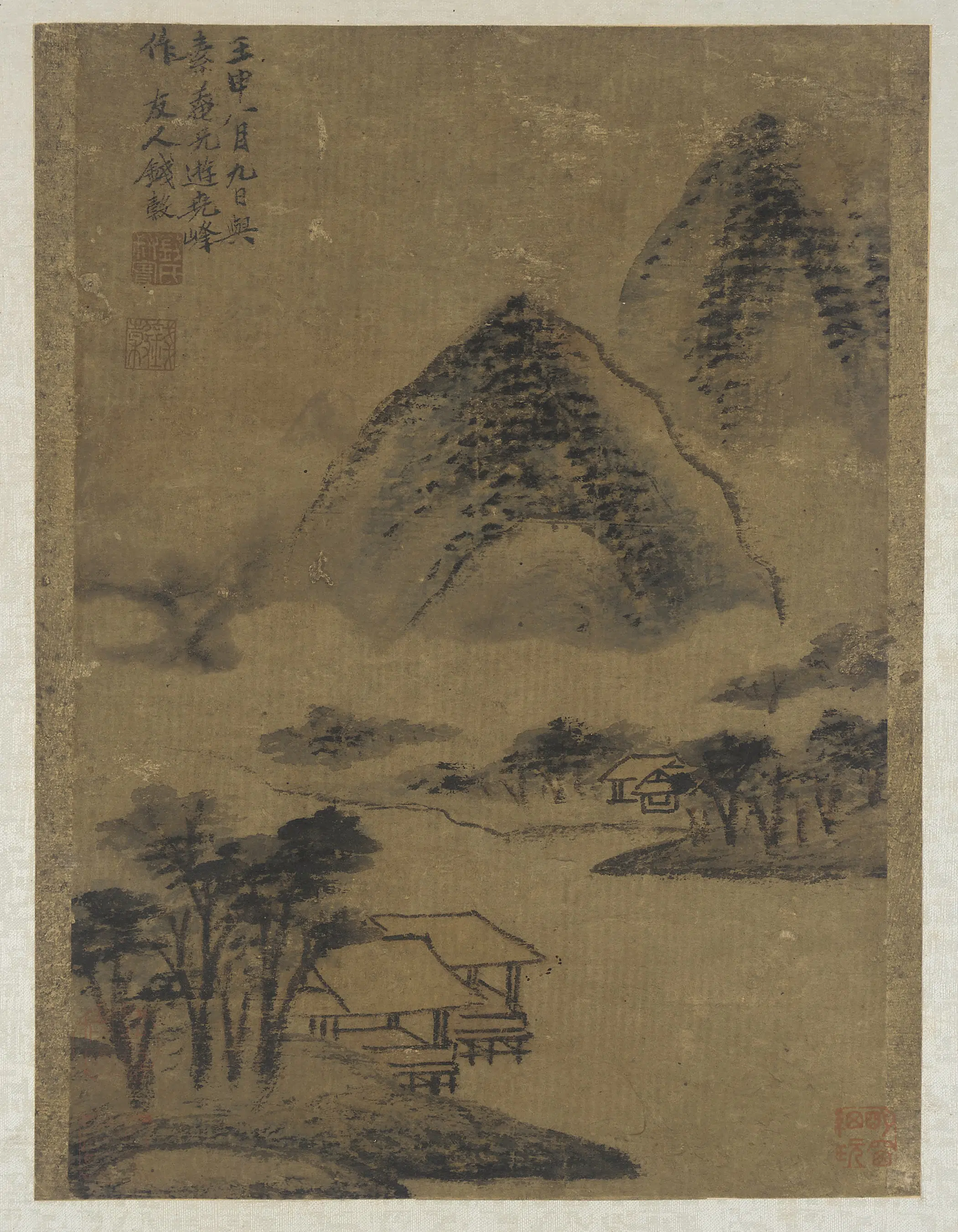明朝【钱谷（谷）】《溪山亭榭图》 第1张