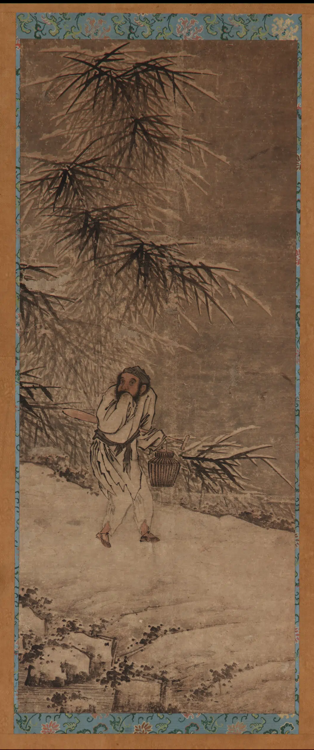 明朝【叶广】《踏雪渔翁图》