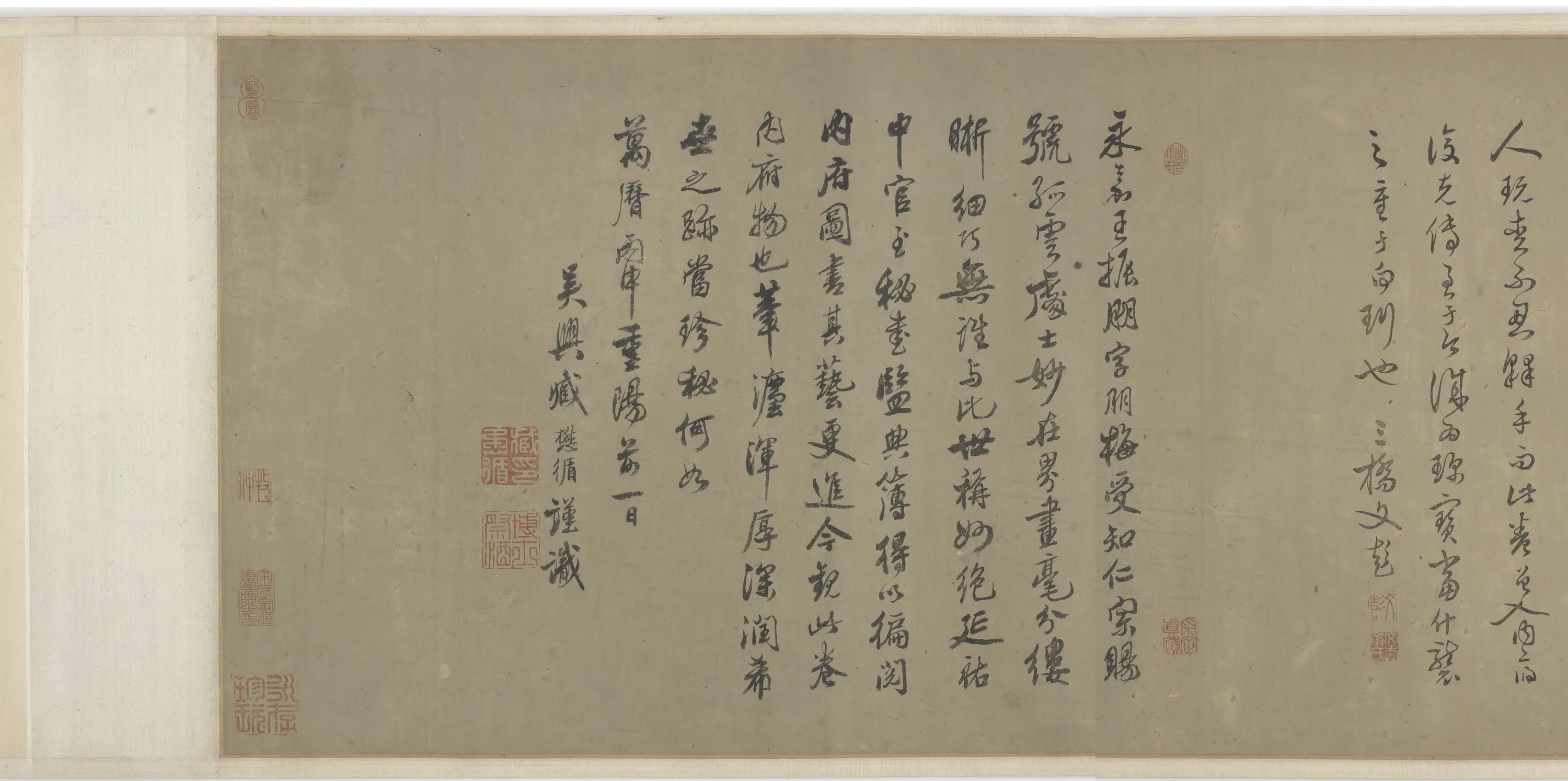 元朝【王振鹏】《宫苑龙舟竞渡图》