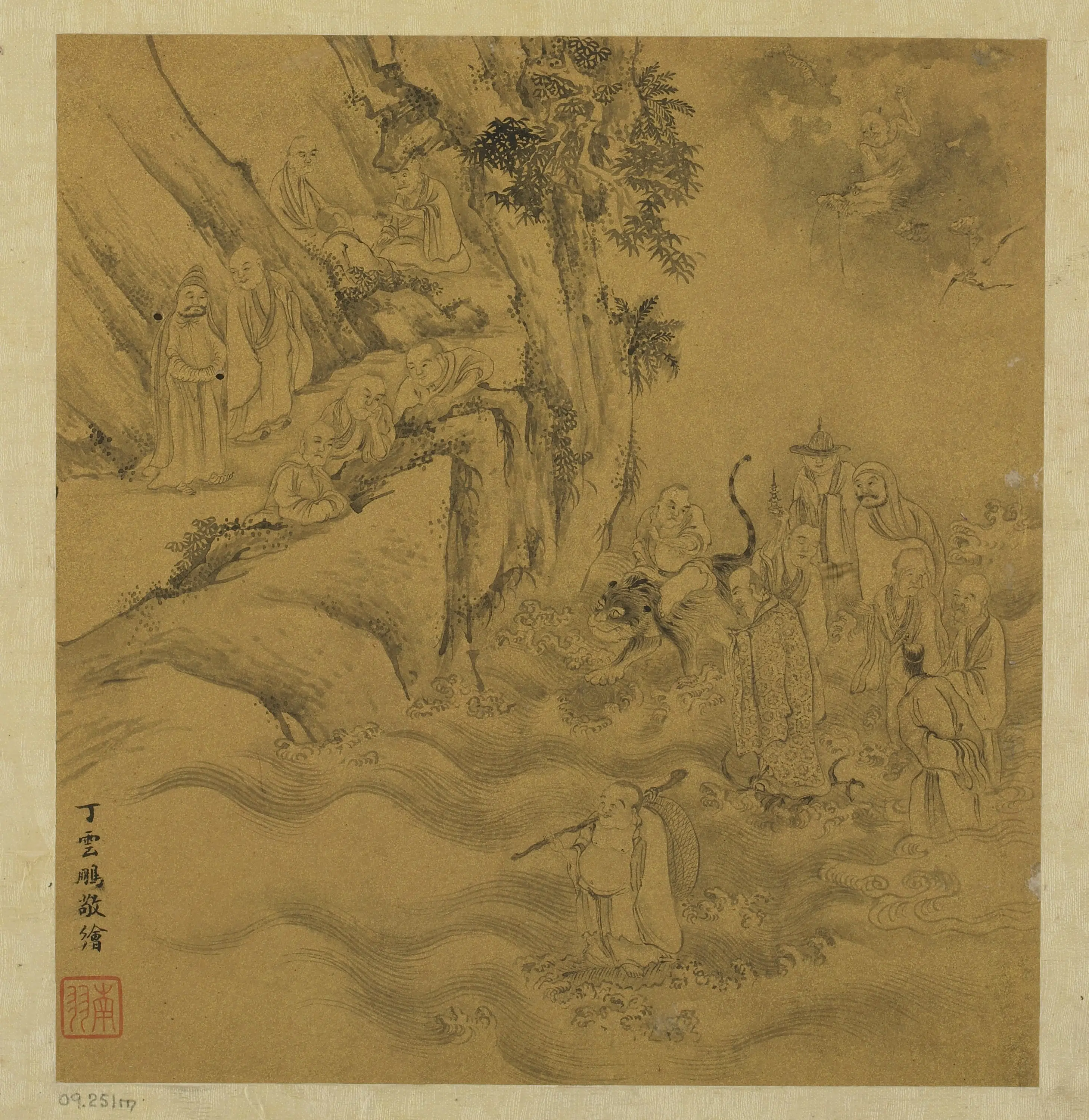 明朝【丁云鹏】《十七罗汉图轴》