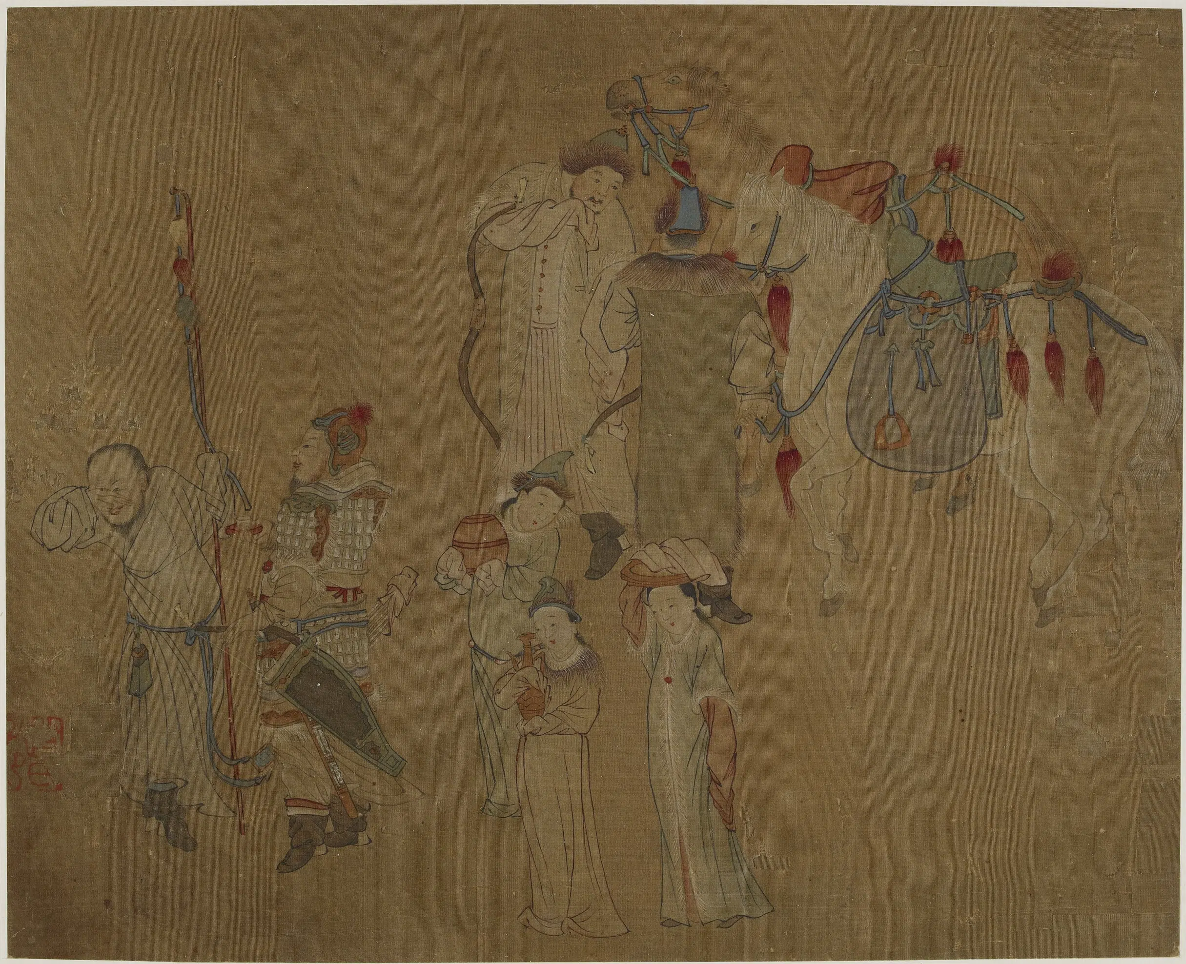 元朝【赵孟俯】《苏李别意图（苏武与李陵分别）》