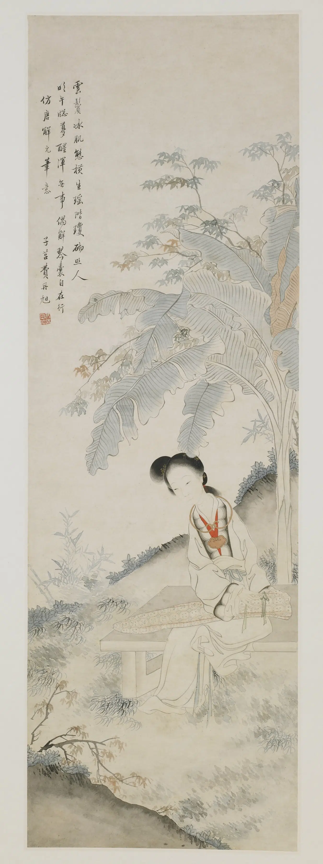 清朝【费丹旭】《蕉下仕女图》
