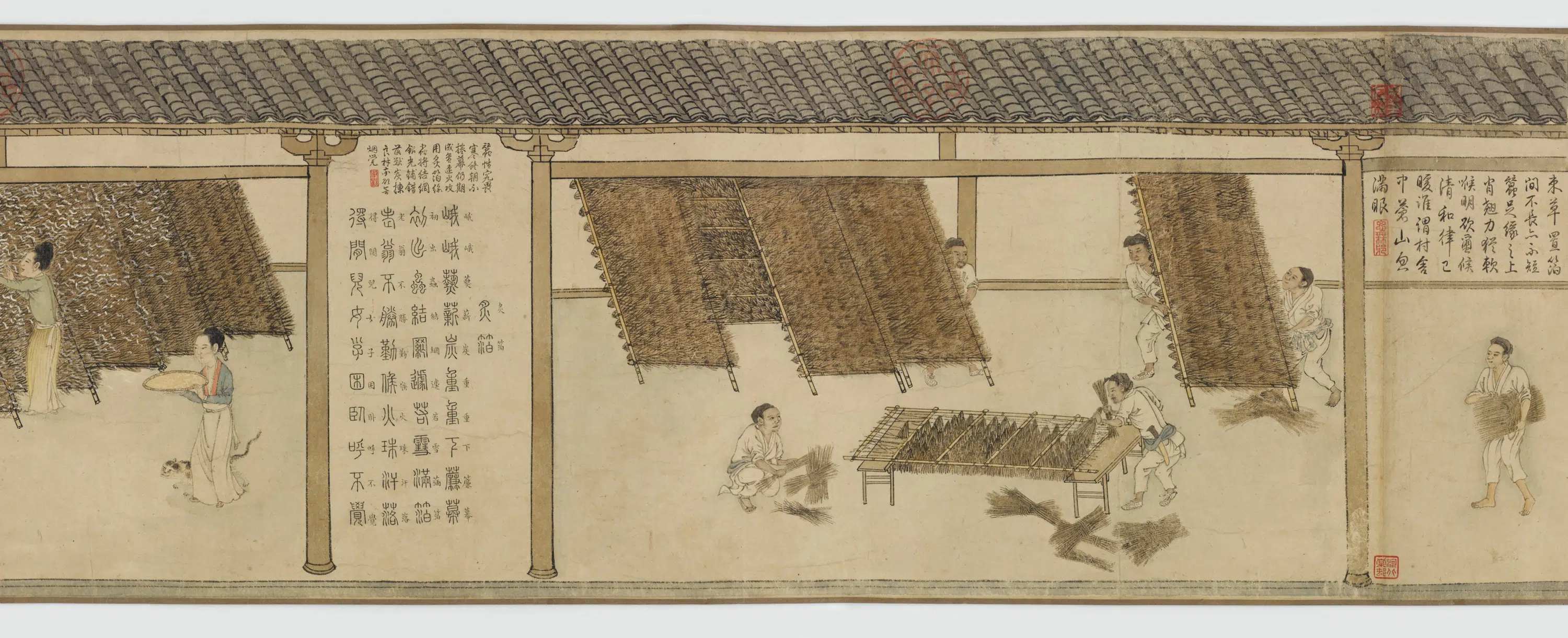 元朝【程棨】《摹楼璹蚕织图卷》 第3张