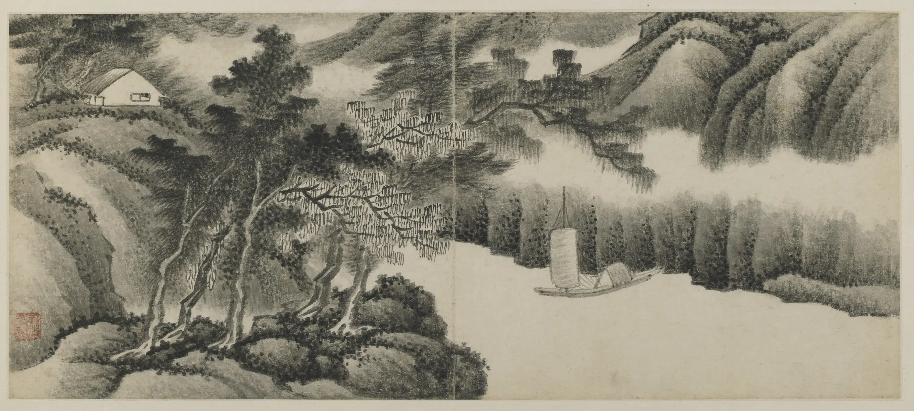 清朝【龚贤】《山水图-3》