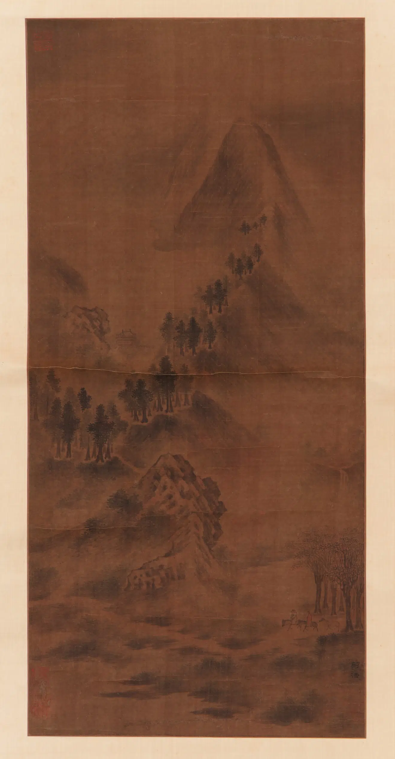 【佚名】《峰峦树影幽谷图》