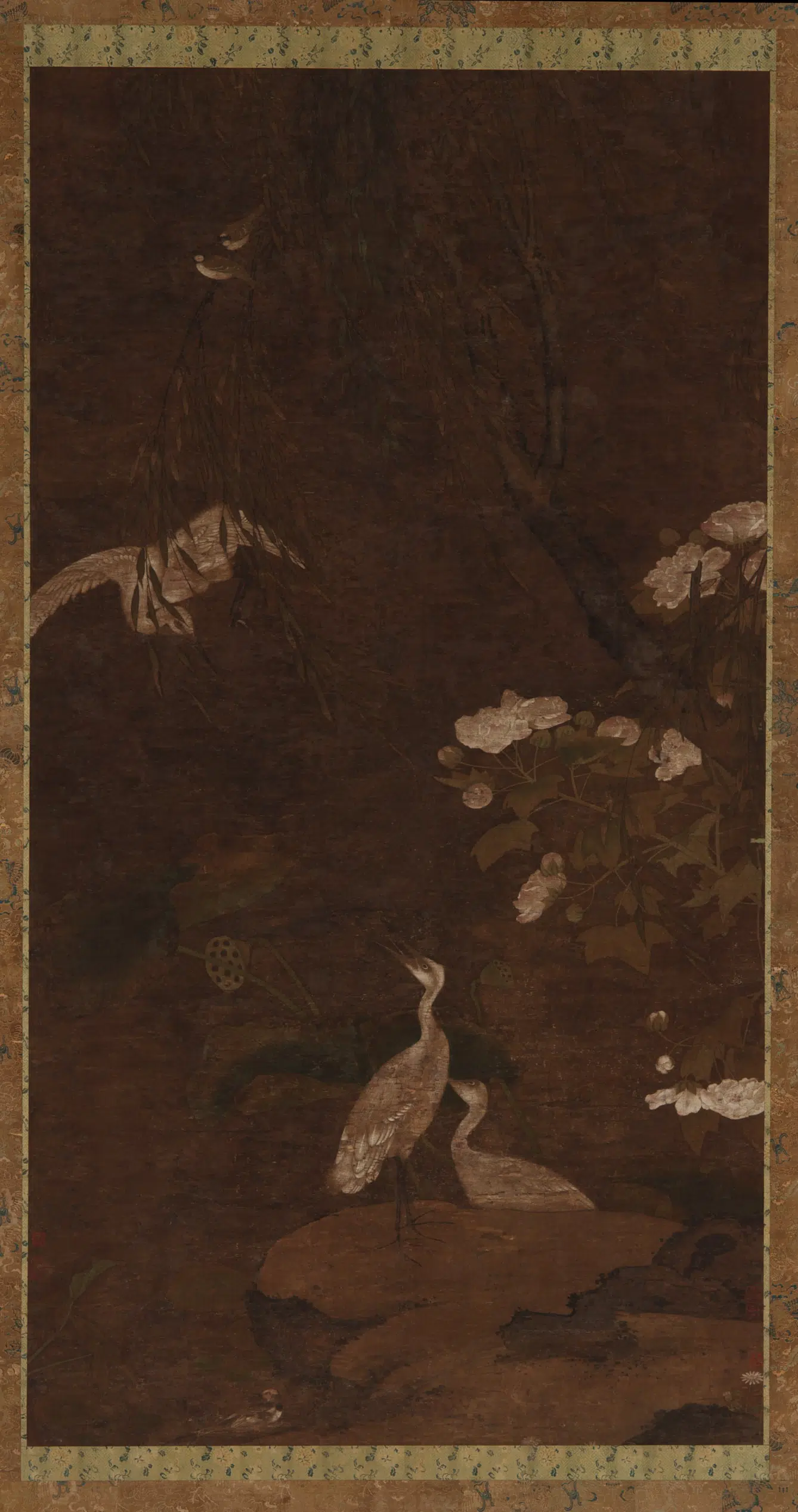 明朝【吕纪】《芙蓉池鹭图》